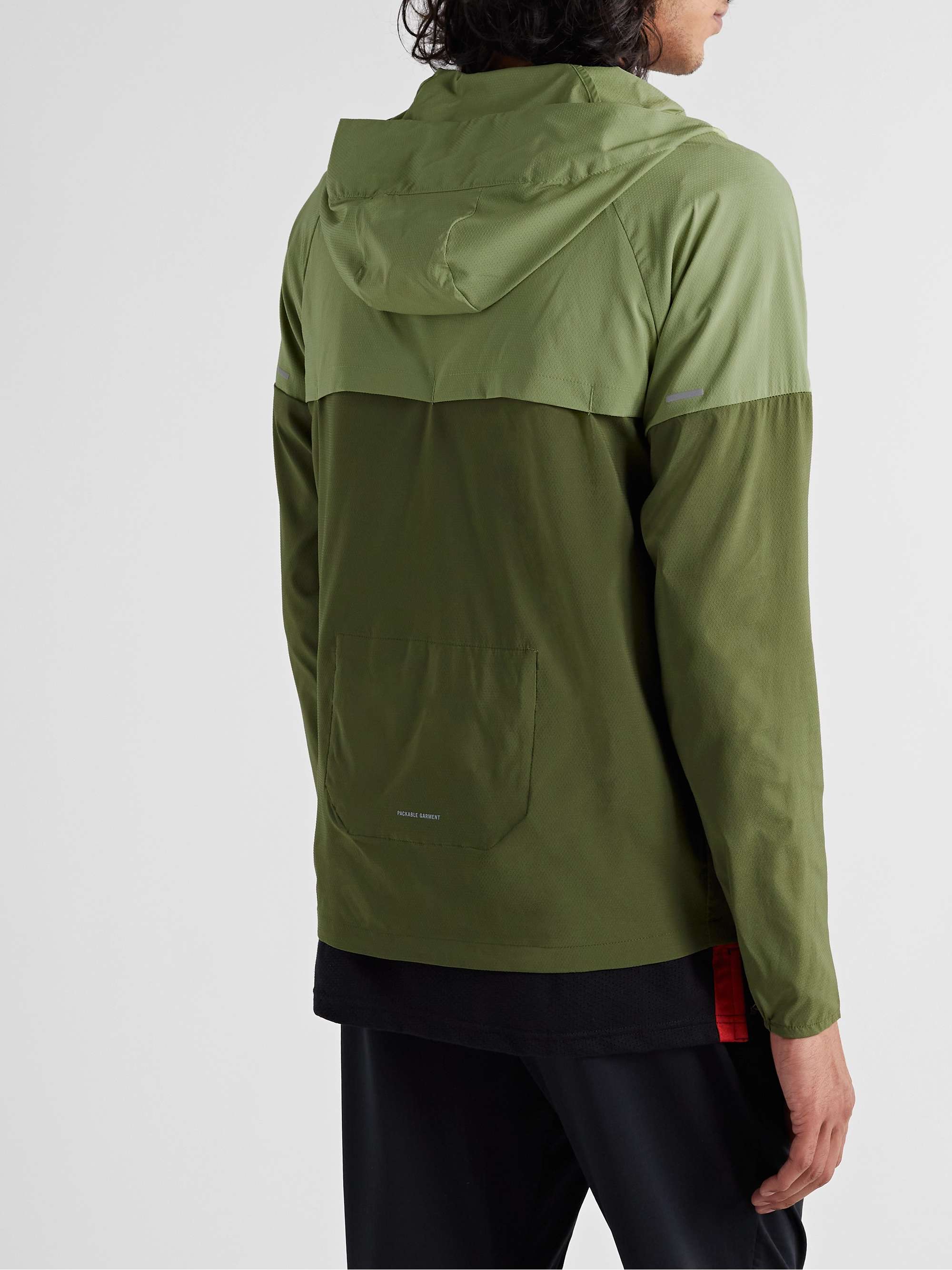NIKE RUNNING Windunner Packable Colour-Block Stretch-Shell Hooded Jacket