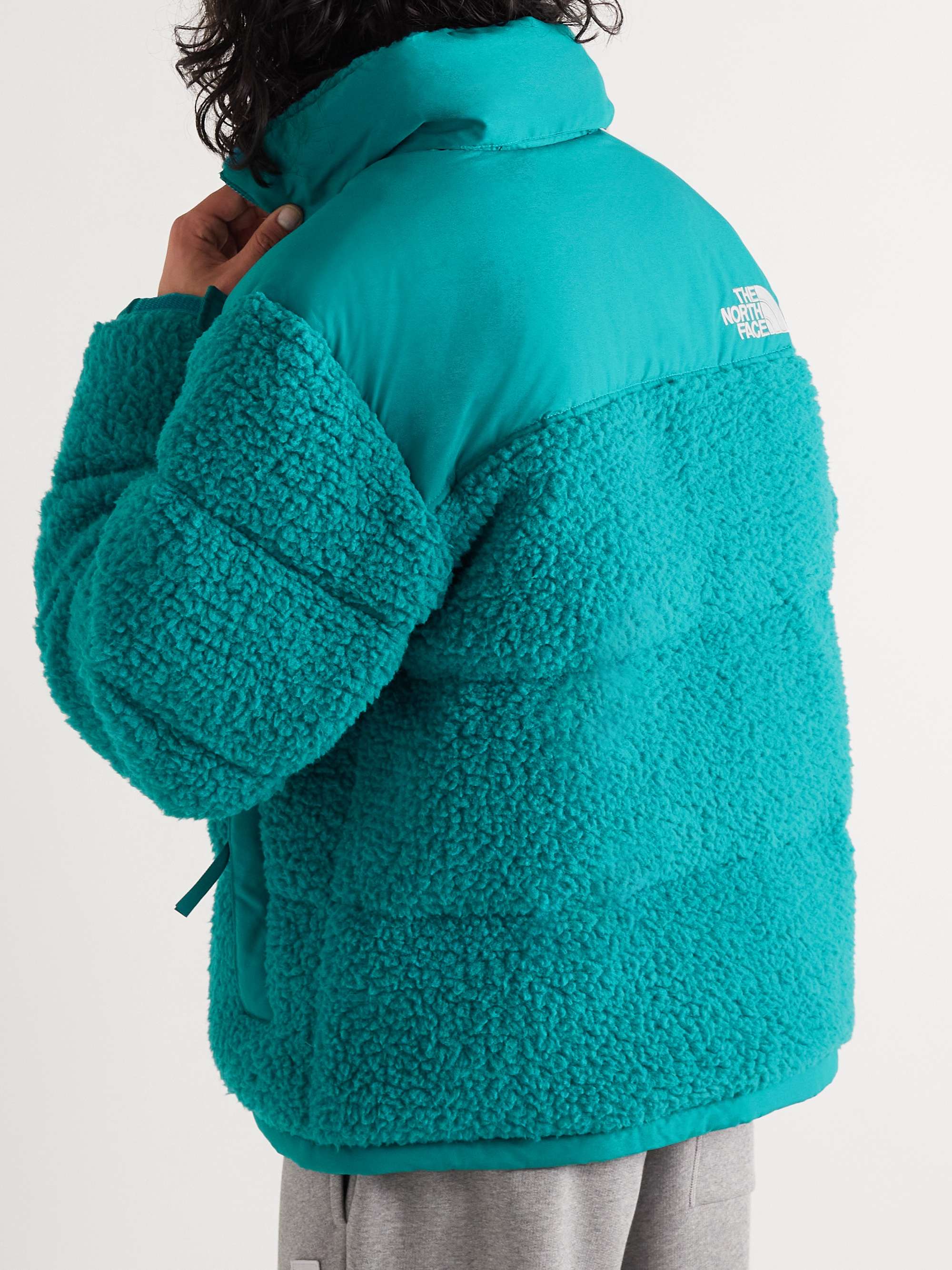 THE NORTH FACE Nuptse Quilted Recycled Fleece and Shell Hooded Down Jacket
