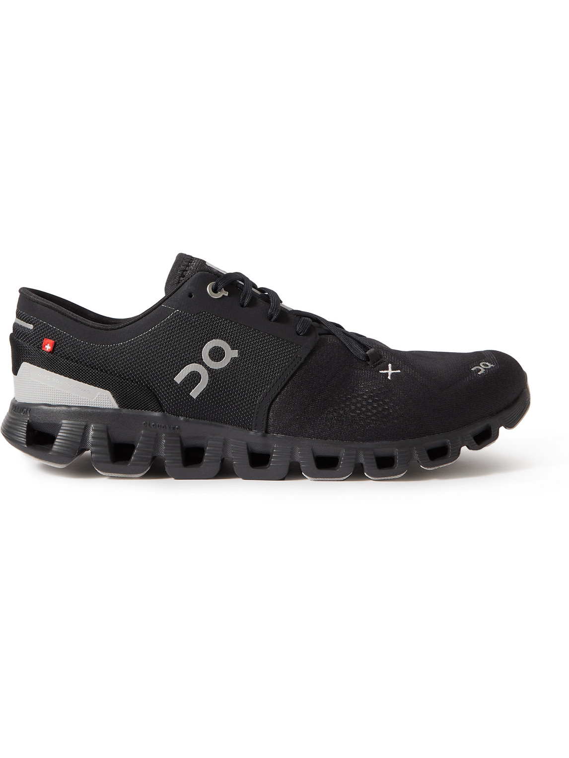 On Cloud X3 Rubber-trimmed Mesh Running Sneakers In Black