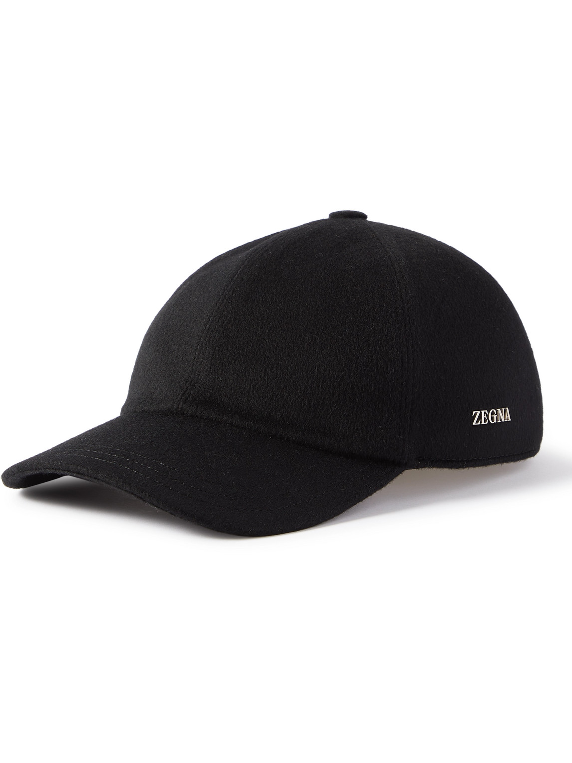 Zegna Logo-embellished Cashmere-felt Baseball Cap In Black
