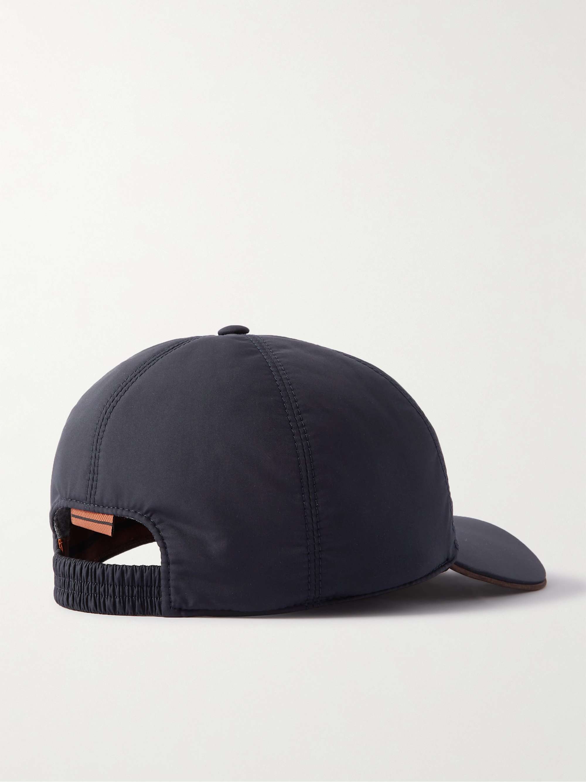 ZEGNA Zephir Leather-Trimmed Logo-Appliquéd Shell Baseball Cap