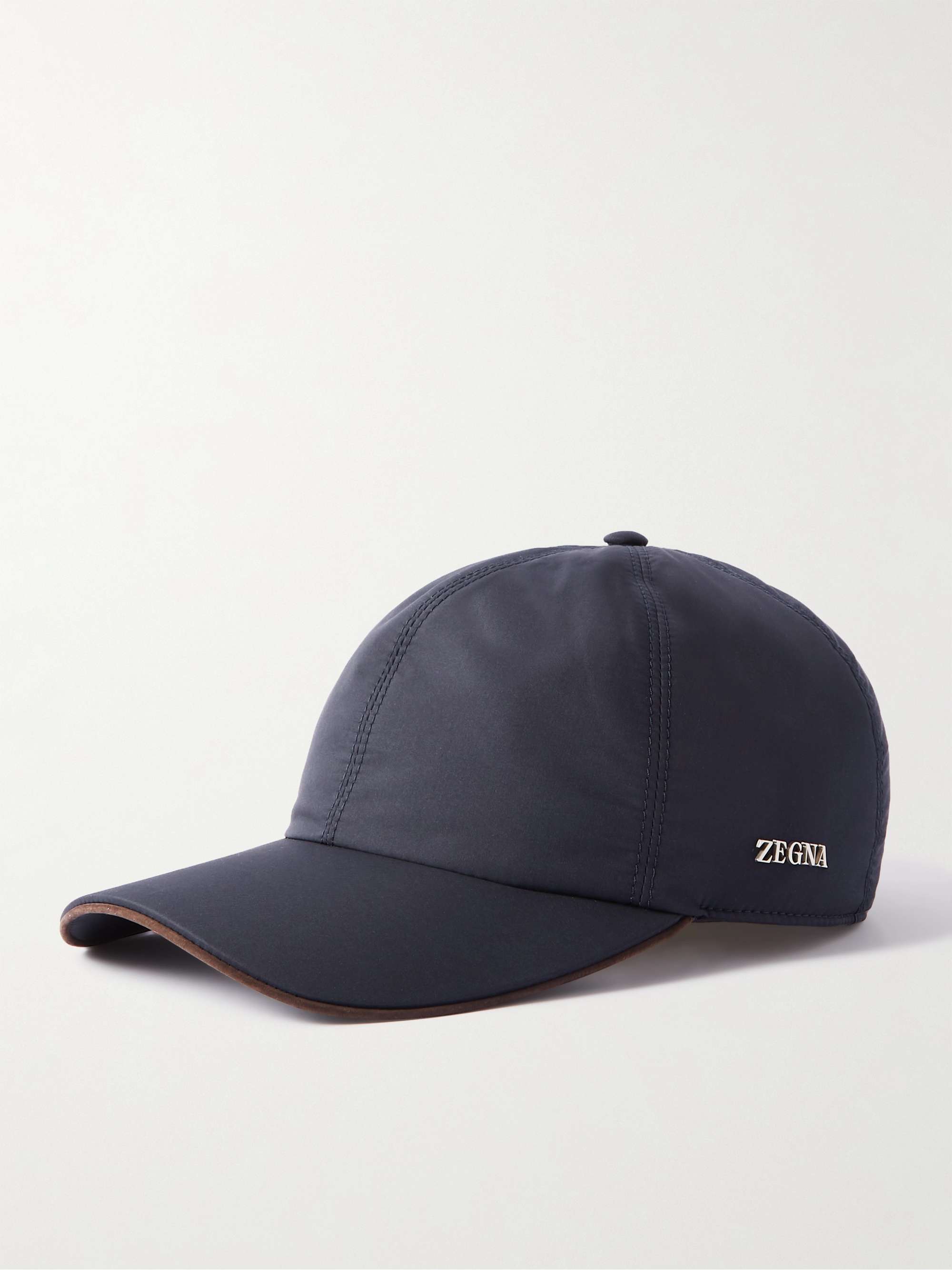 ZEGNA Zephir Leather-Trimmed Logo-Appliqued Shell Baseball Cap