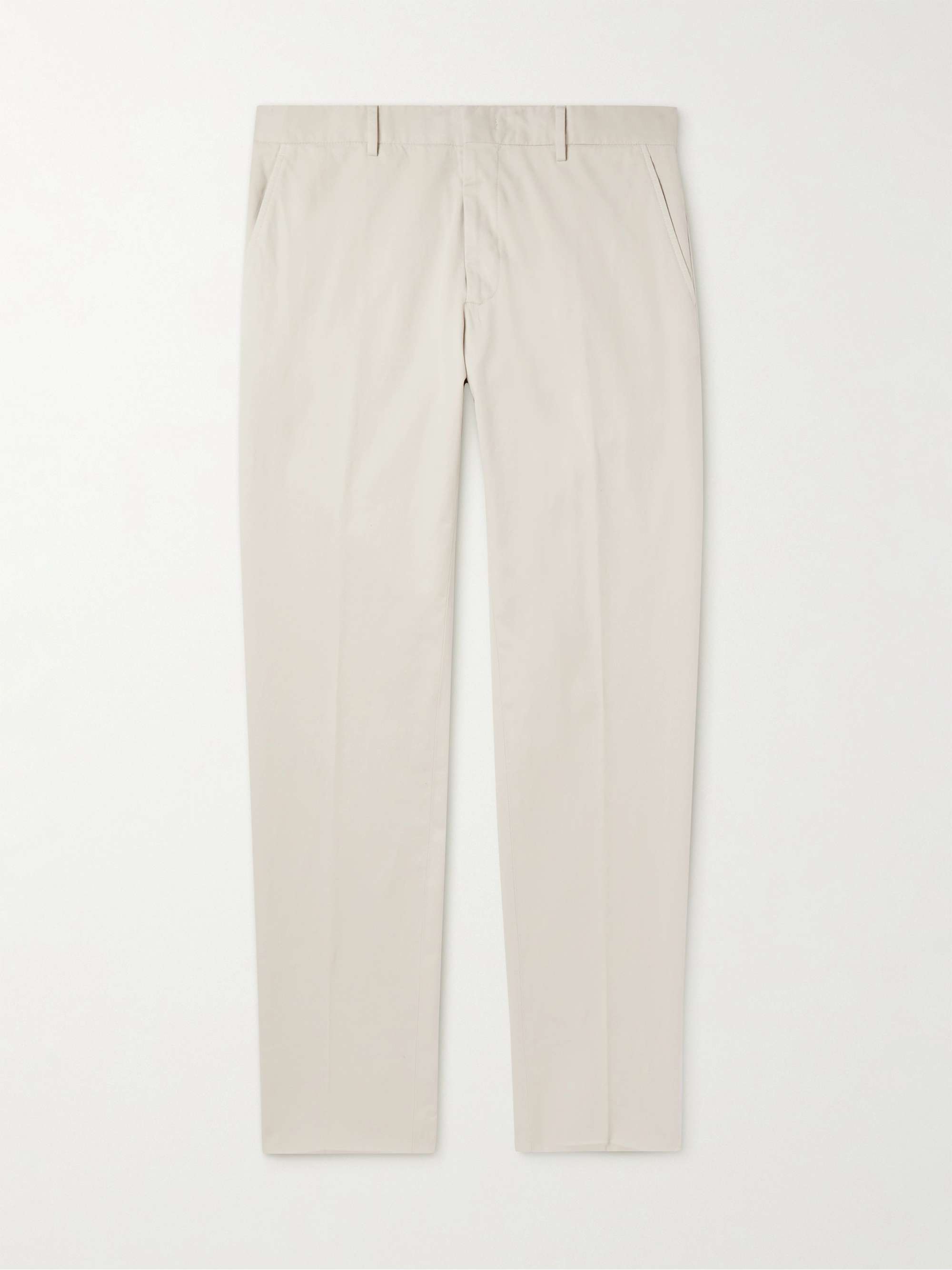 ZEGNA Tapered Cotton-Blend Twill Trousers for Men | MR PORTER