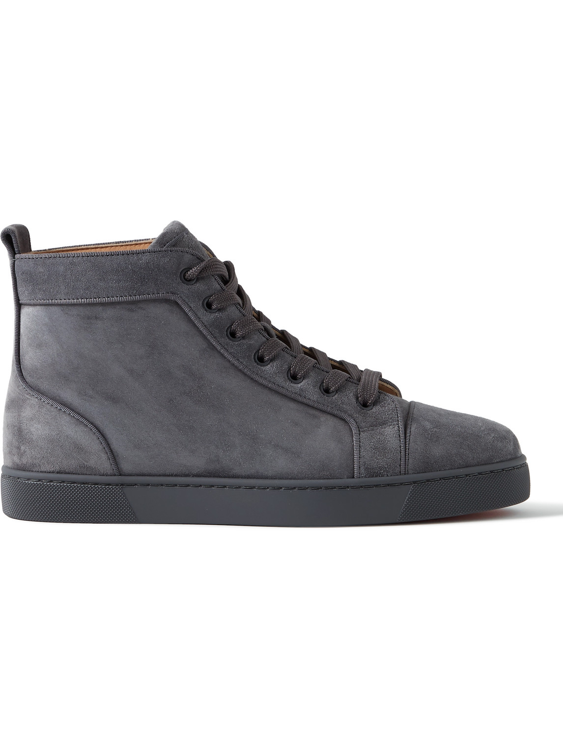 Christian Louboutin Louis Orlato Suede High-top Sneakers In Smoky