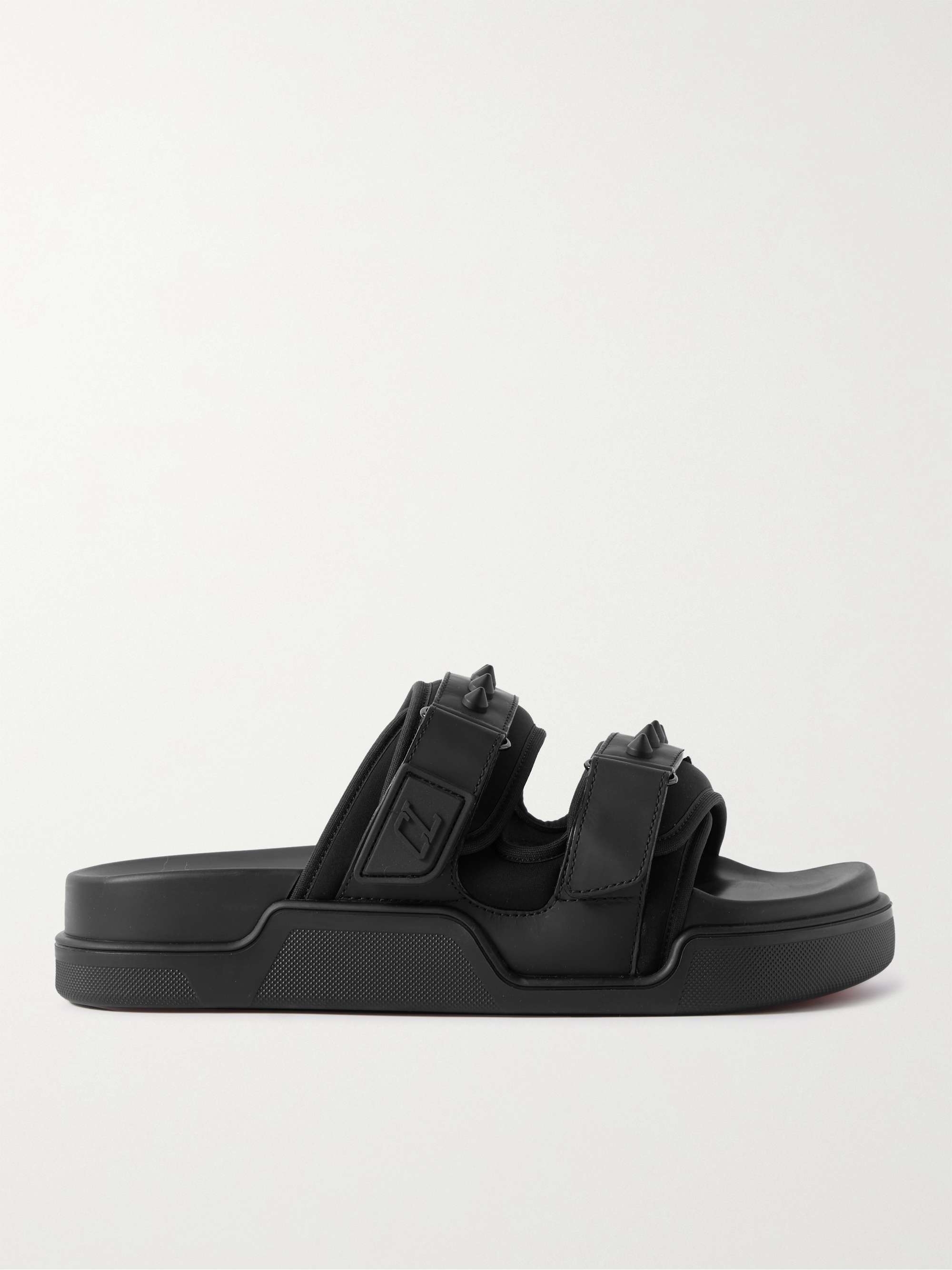 Daddy Pool Studded Leather and Webbing Sandals