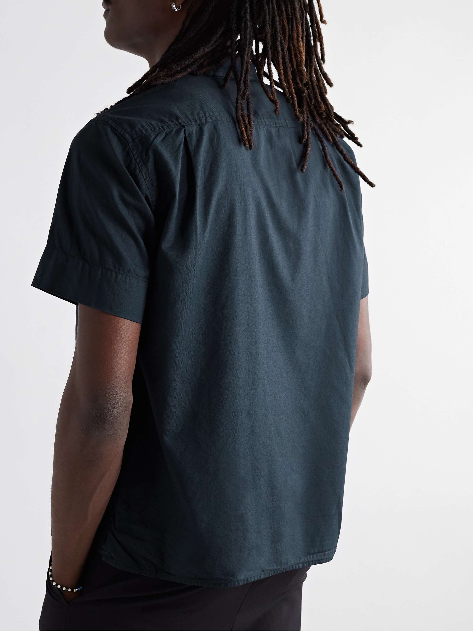 SAVE KHAKI UNITED Garment-Dyed Convertible-Collar Cotton Oxford Shirt