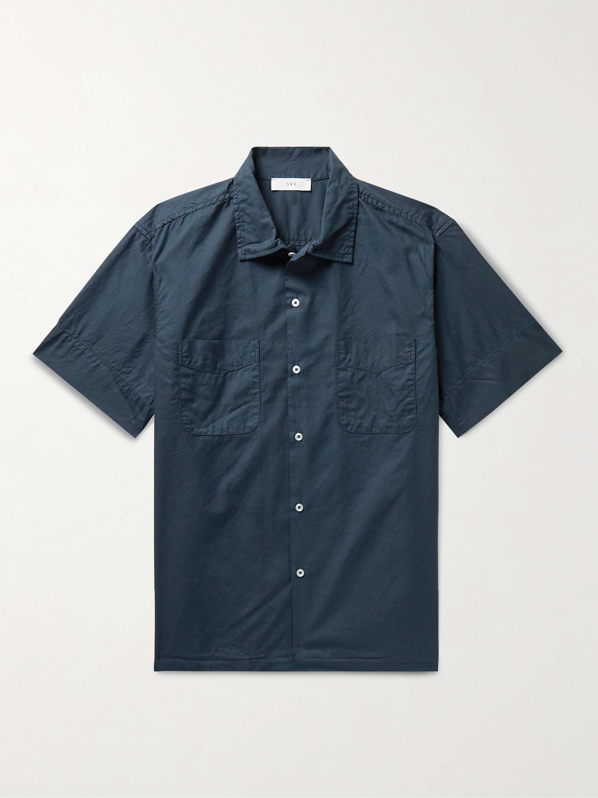 SAVE KHAKI UNITED Garment-Dyed Convertible-Collar Cotton Oxford Shirt