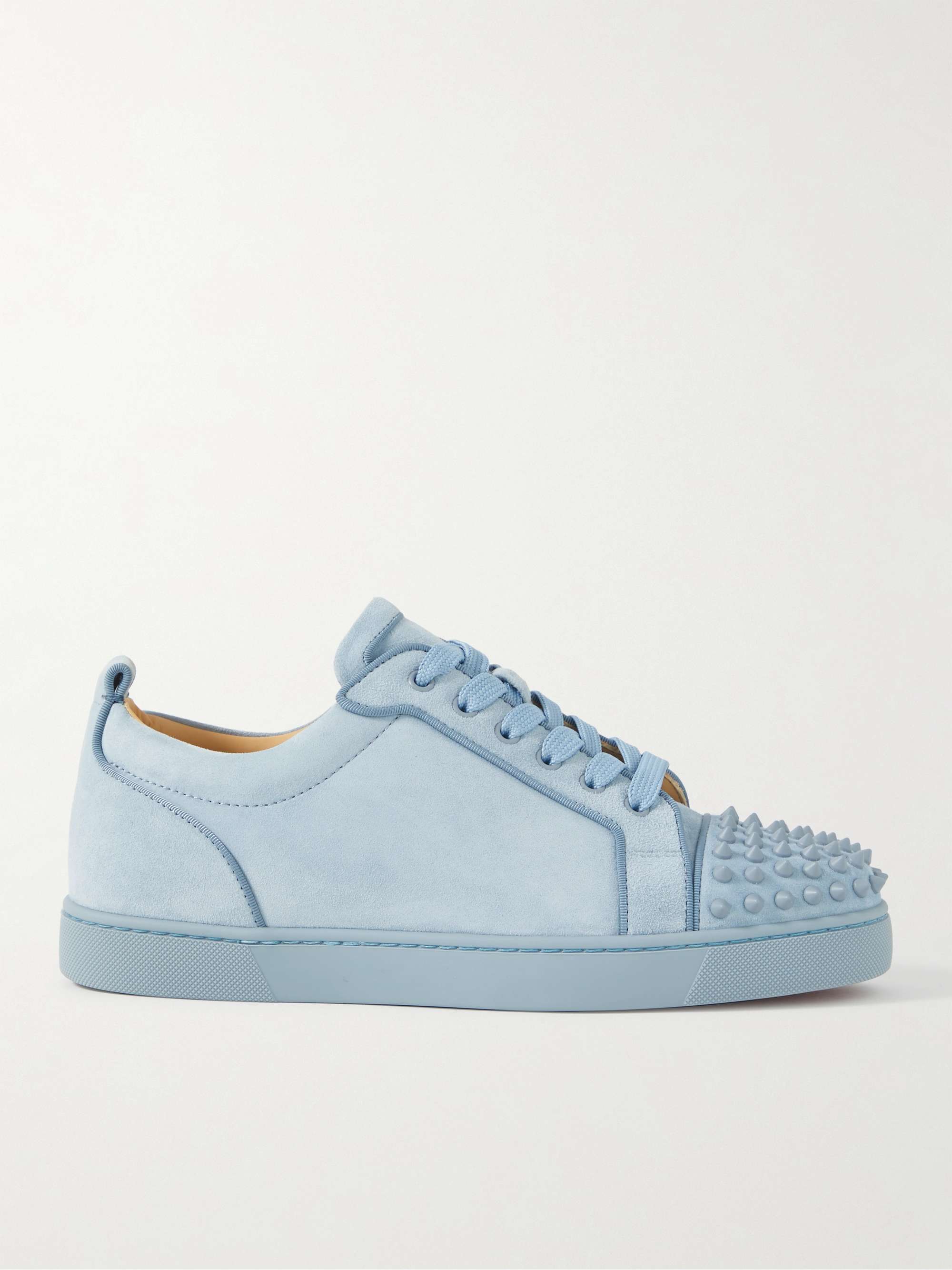 CHRISTIAN LOUBOUTIN Louis Junior Spikes Cap-Toe Suede Sneakers for Men PORTER