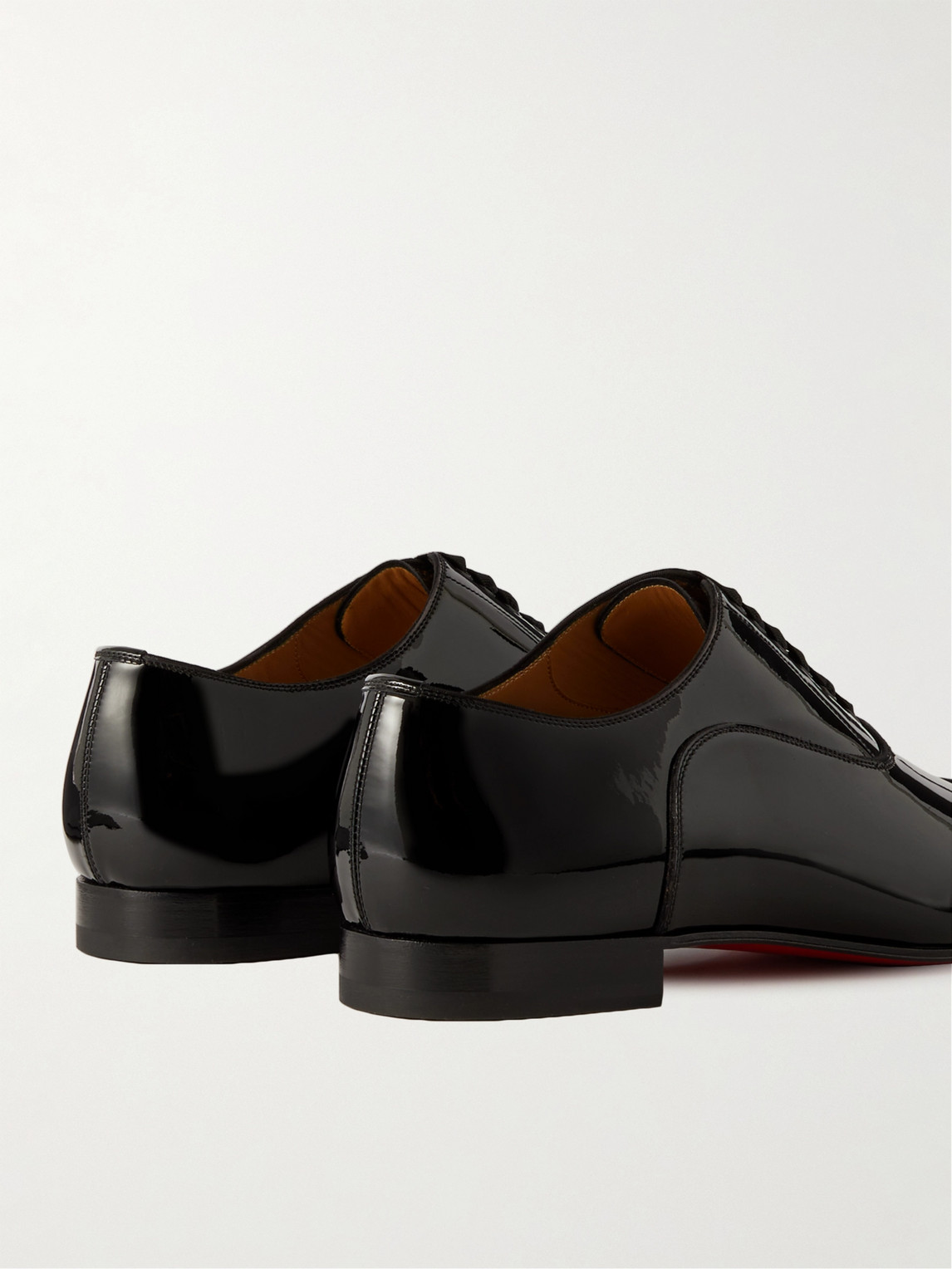 Shop Christian Louboutin Greggo Patent-leather Oxford Shoes In Black