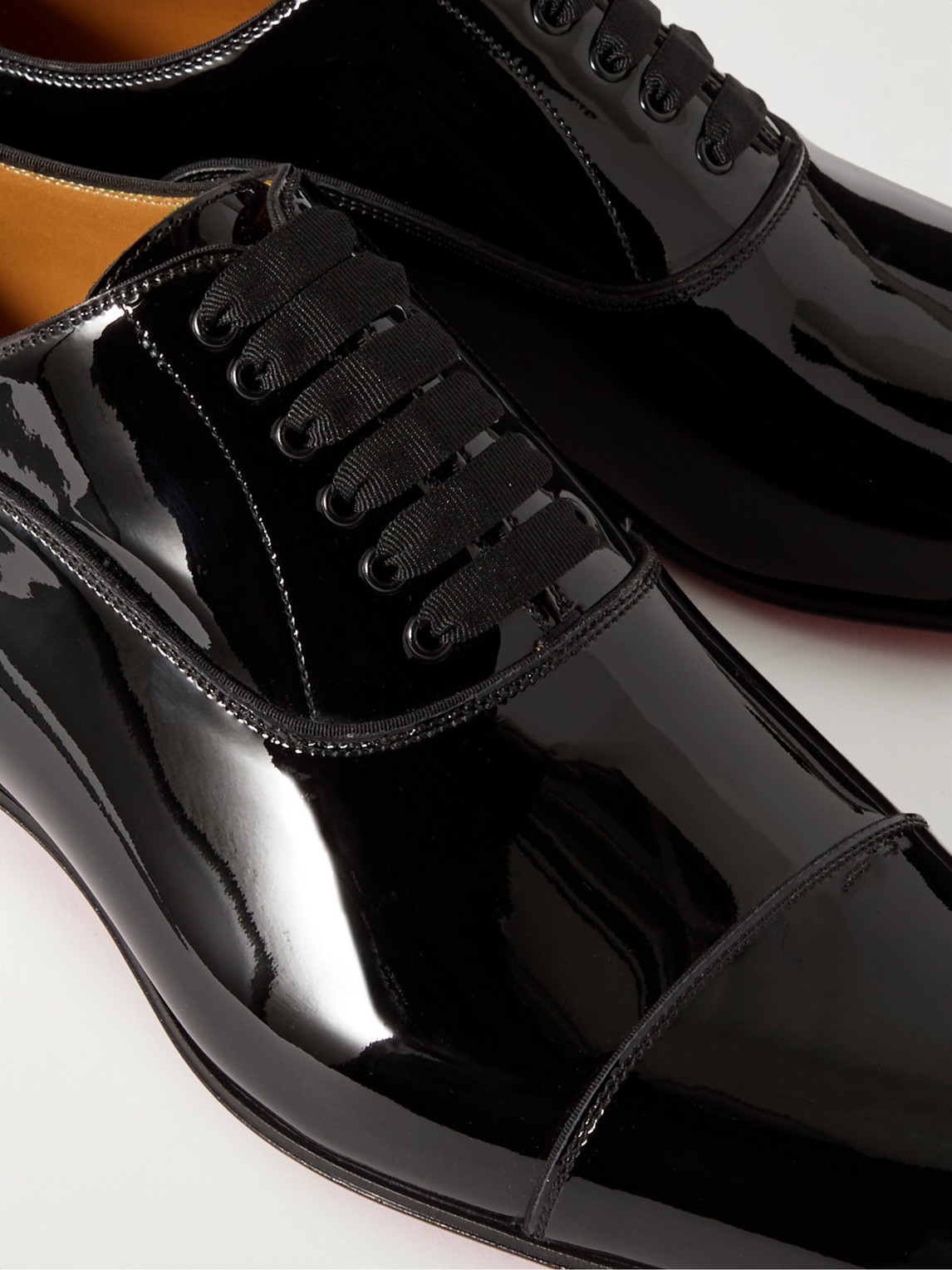 Shop Christian Louboutin Greggo Patent-leather Oxford Shoes In Black