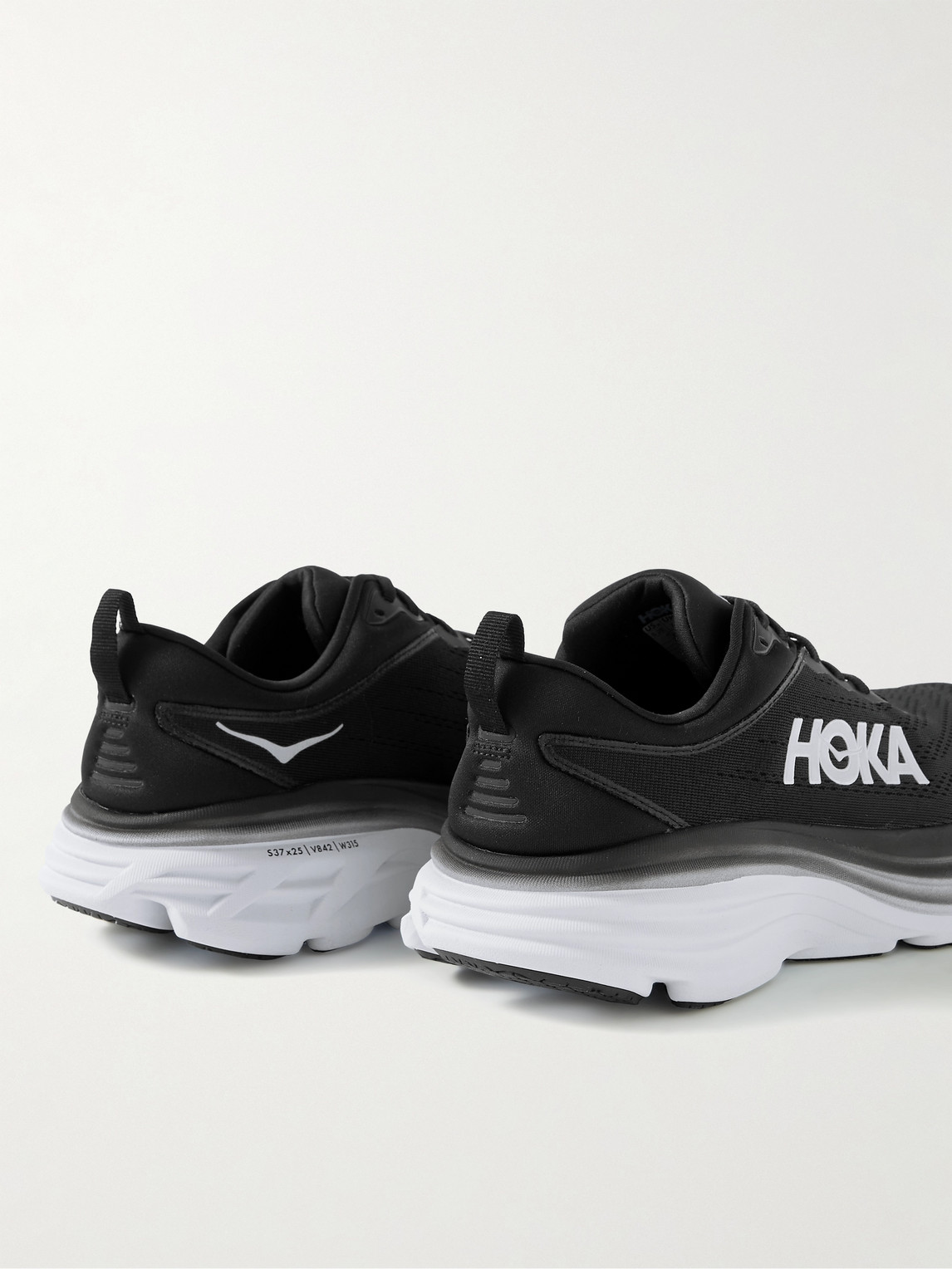 Shop Hoka One One Bondi 8 Wide-fit Rubber-trimmed Mesh Running Sneakers In Black