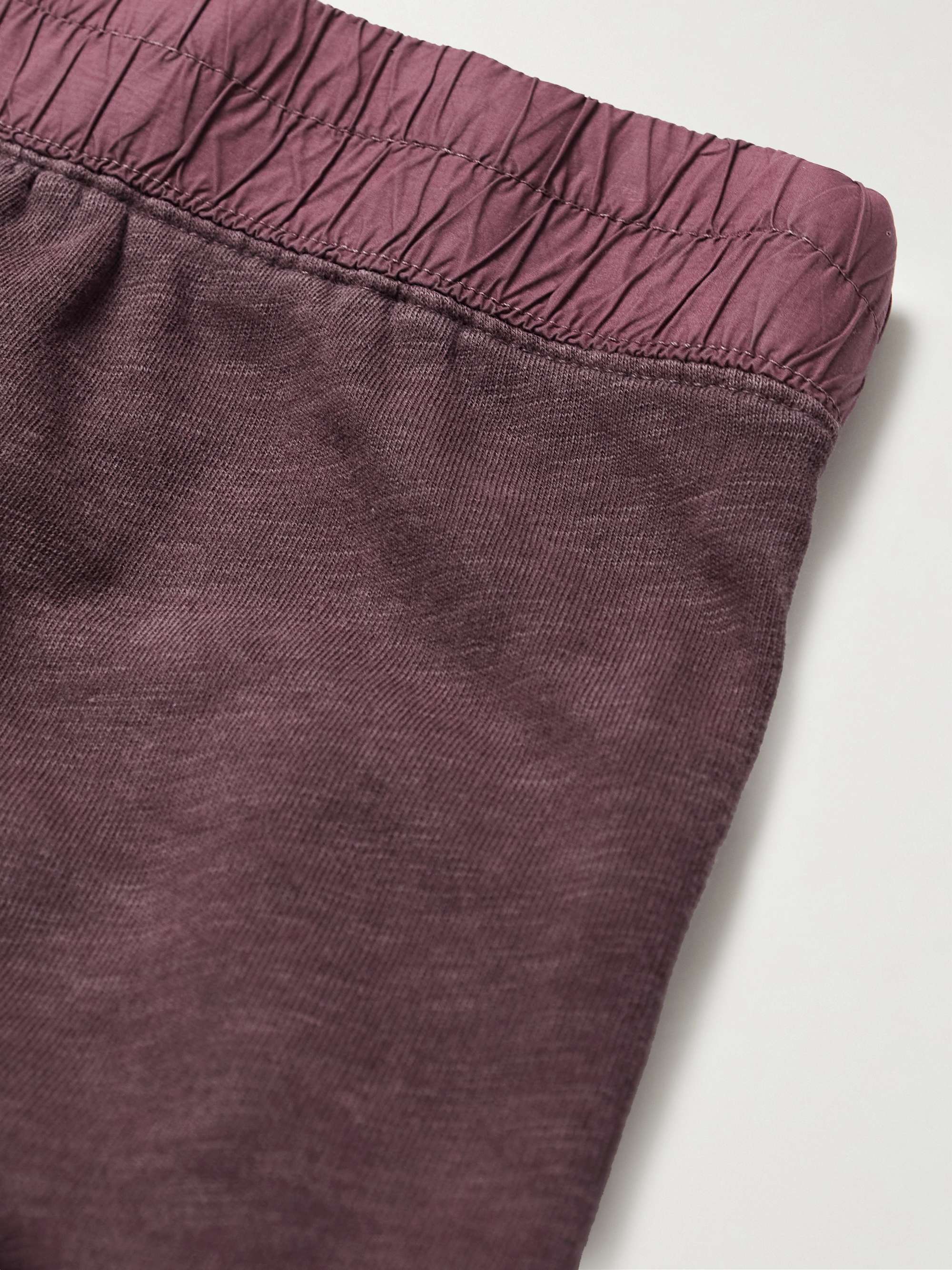 JAMES PERSE Straight-Leg Poplin-Trimmed Supima Cotton-Jersey Drawstring Shorts