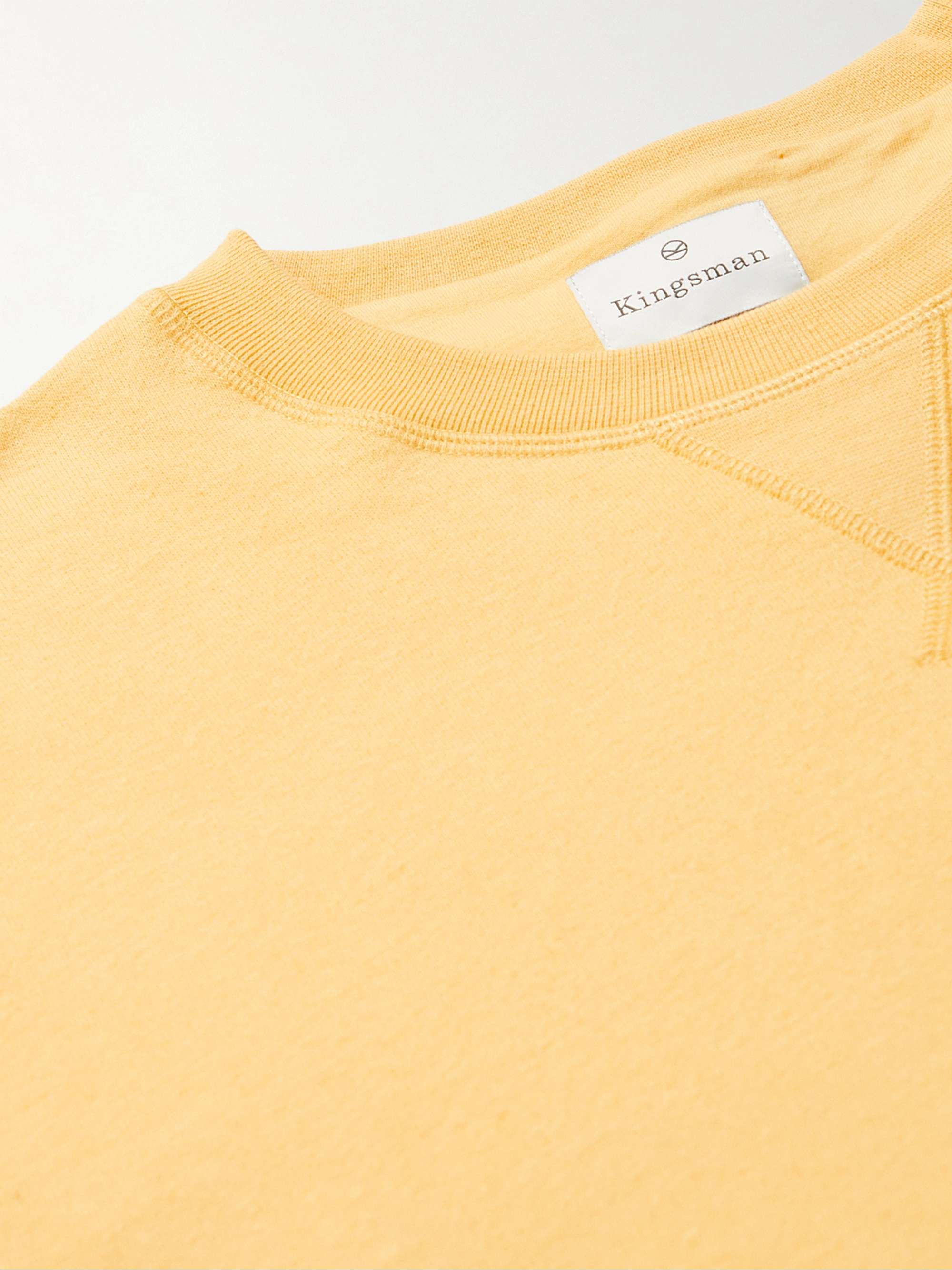 KINGSMAN Logo-Embroidered Cotton and Cashmere-Blend Jersey Sweatshirt