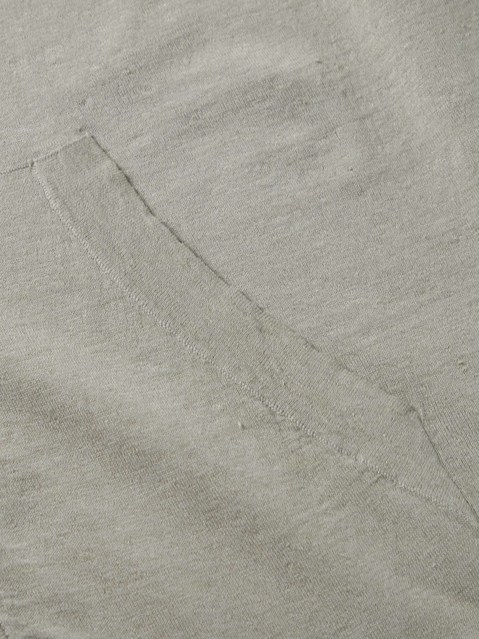 JAMES PERSE Linen-Blend Zip-Up Hoodie