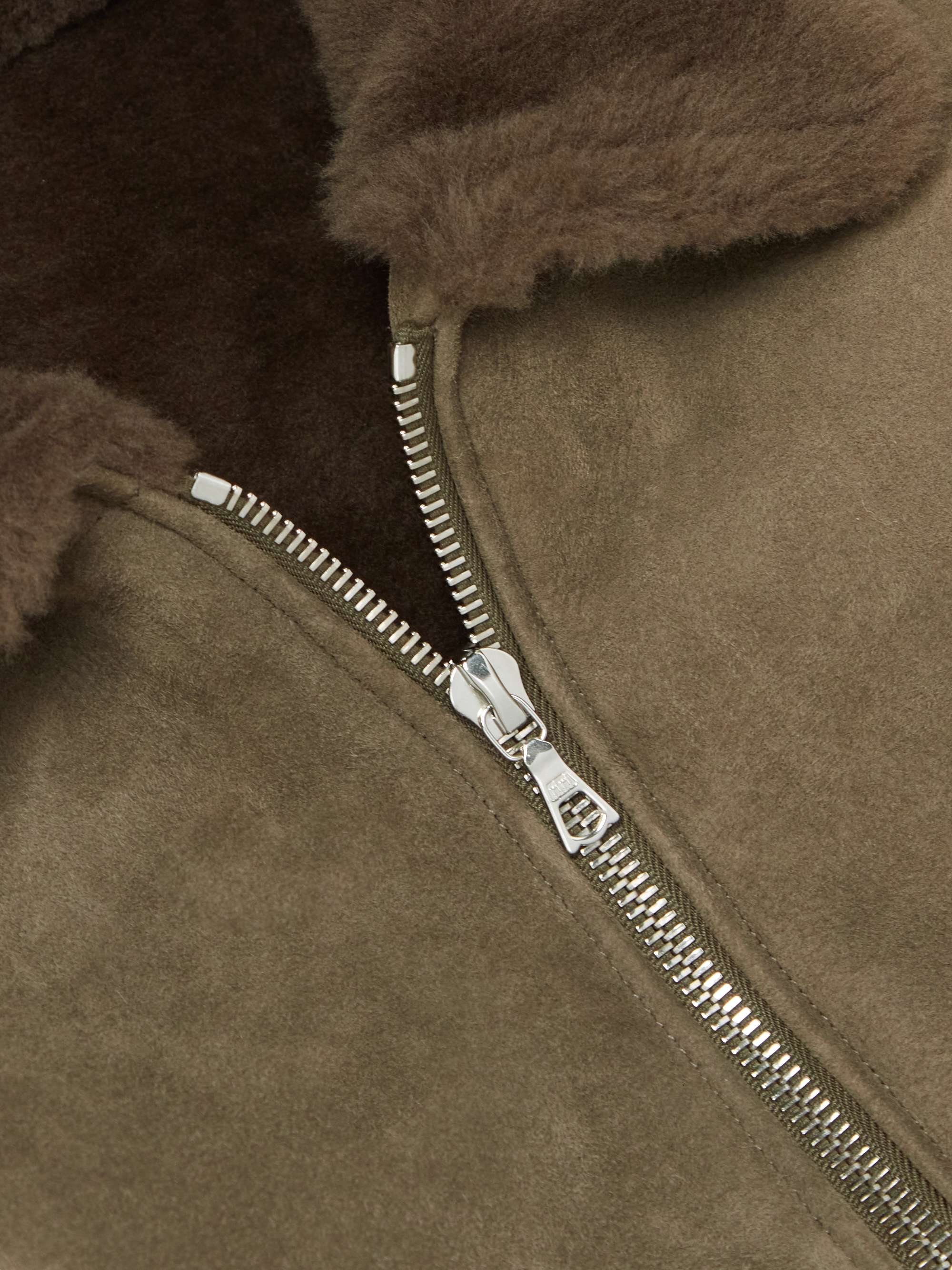 OFFICINE GÉNÉRALE Collin Shearling-Lined Suede Flight Jacket