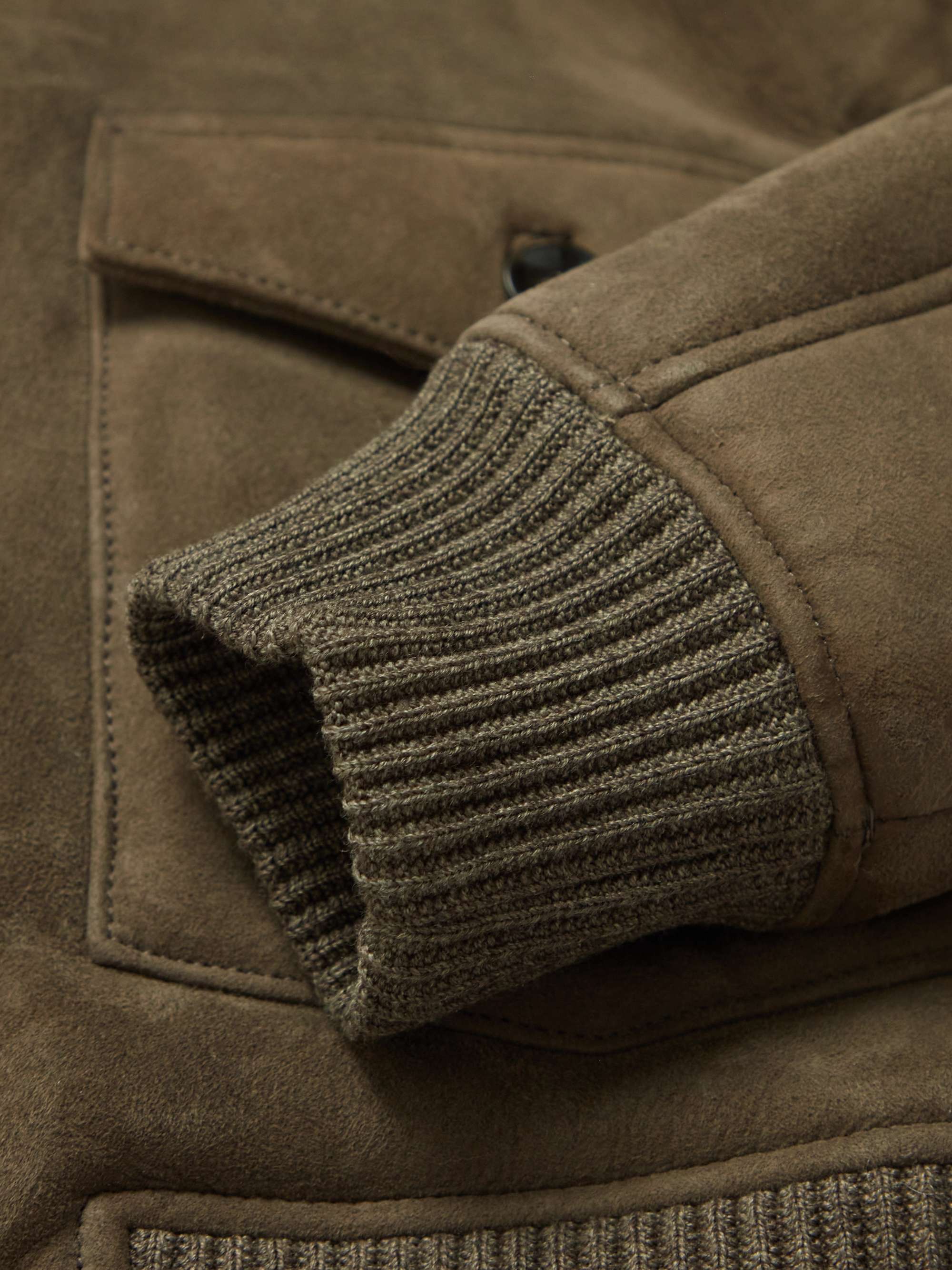 OFFICINE GÉNÉRALE Collin Shearling-Lined Suede Flight Jacket