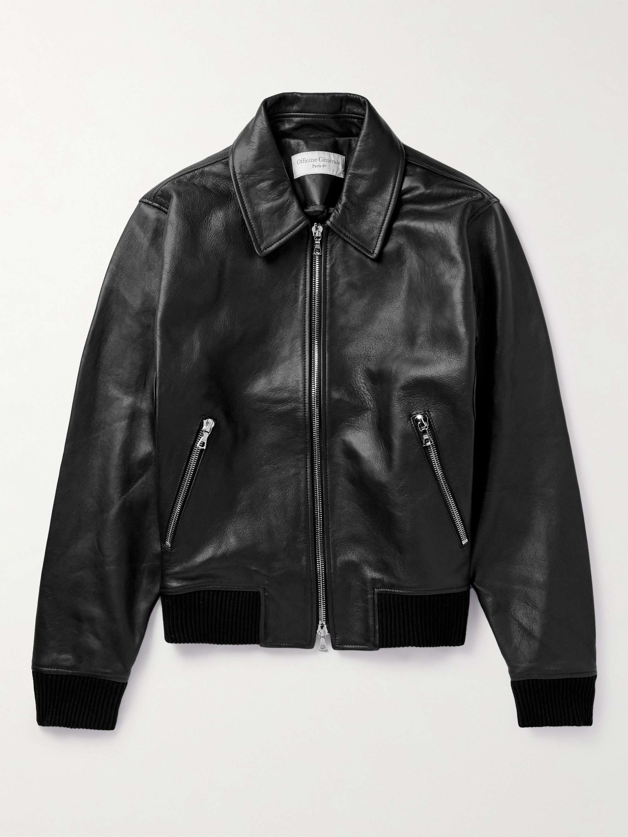 OFFICINE GÉNÉRALE Clifton Leather Bomber Jacket for Men | MR PORTER