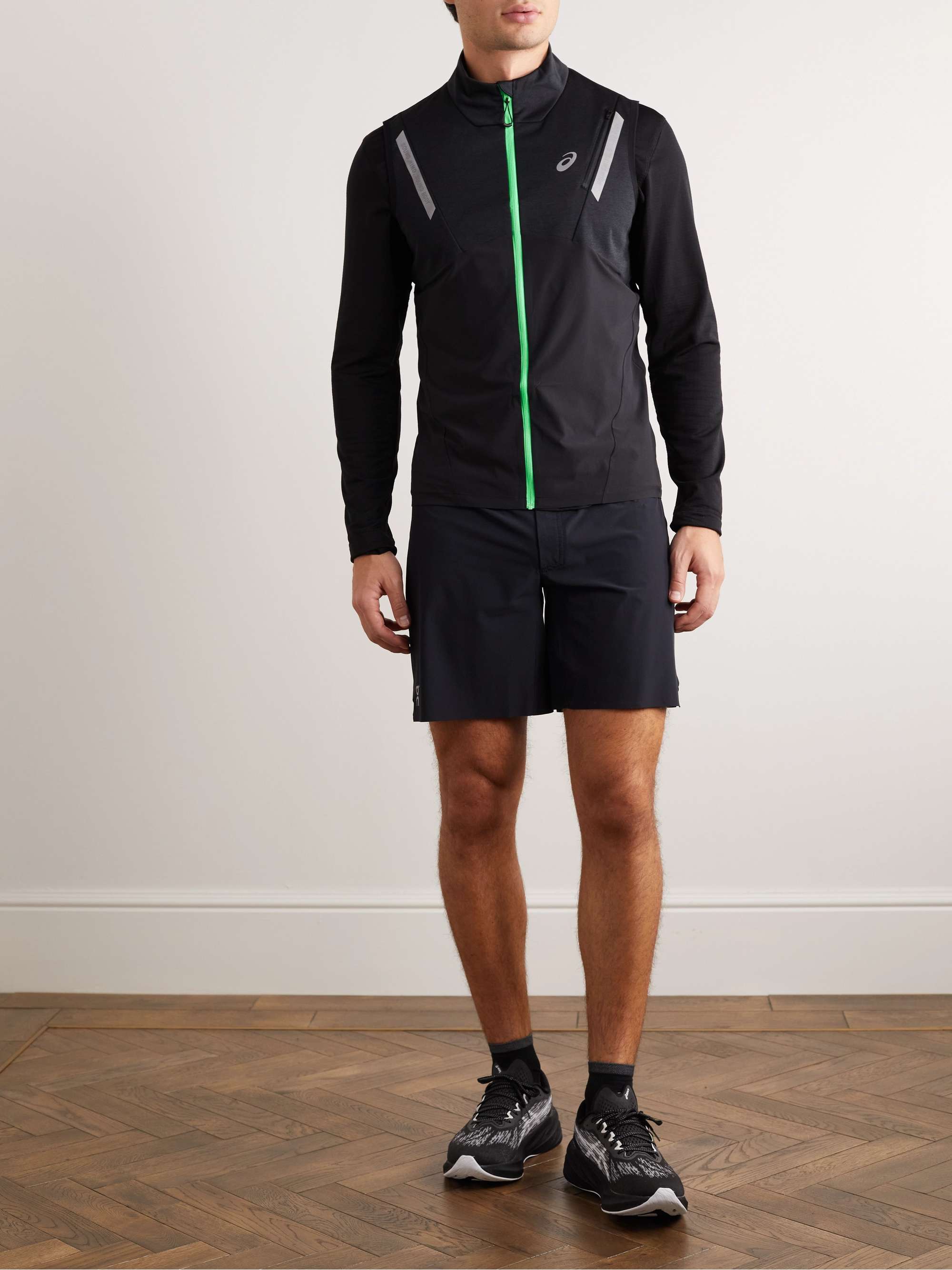 ASICS Lite-Show Logo-Print Recycled-Shell Gilet