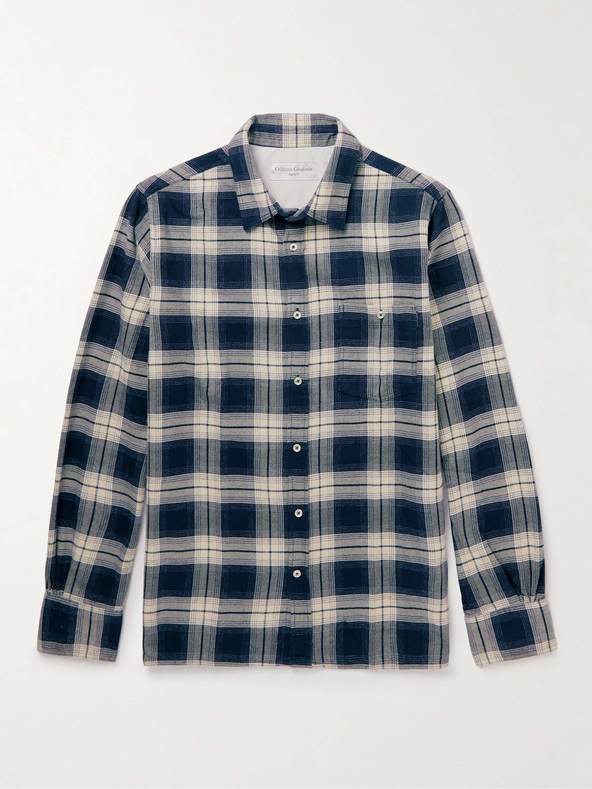 OFFICINE GÉNÉRALE Alex Checked Cotton-Flannel Shirt for Men | MR PORTER