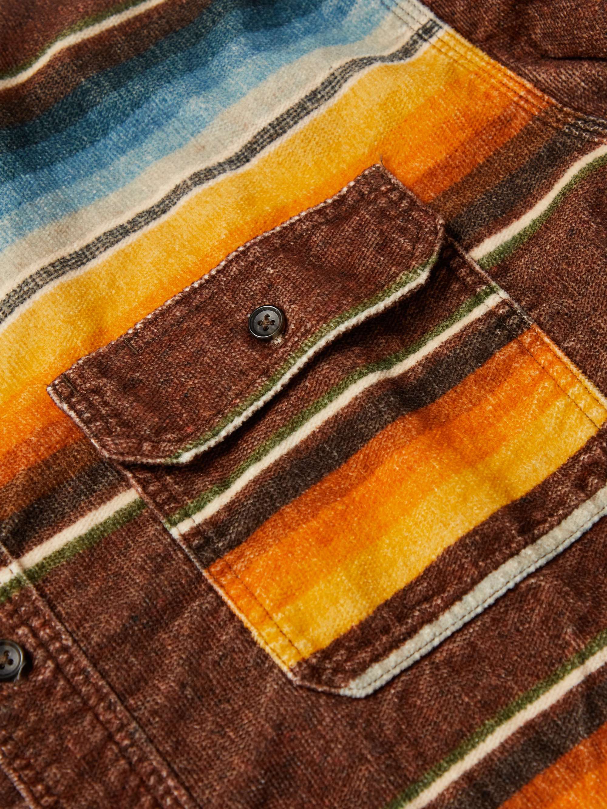 ORSLOW Button-Down Collar Striped Cotton Shirt