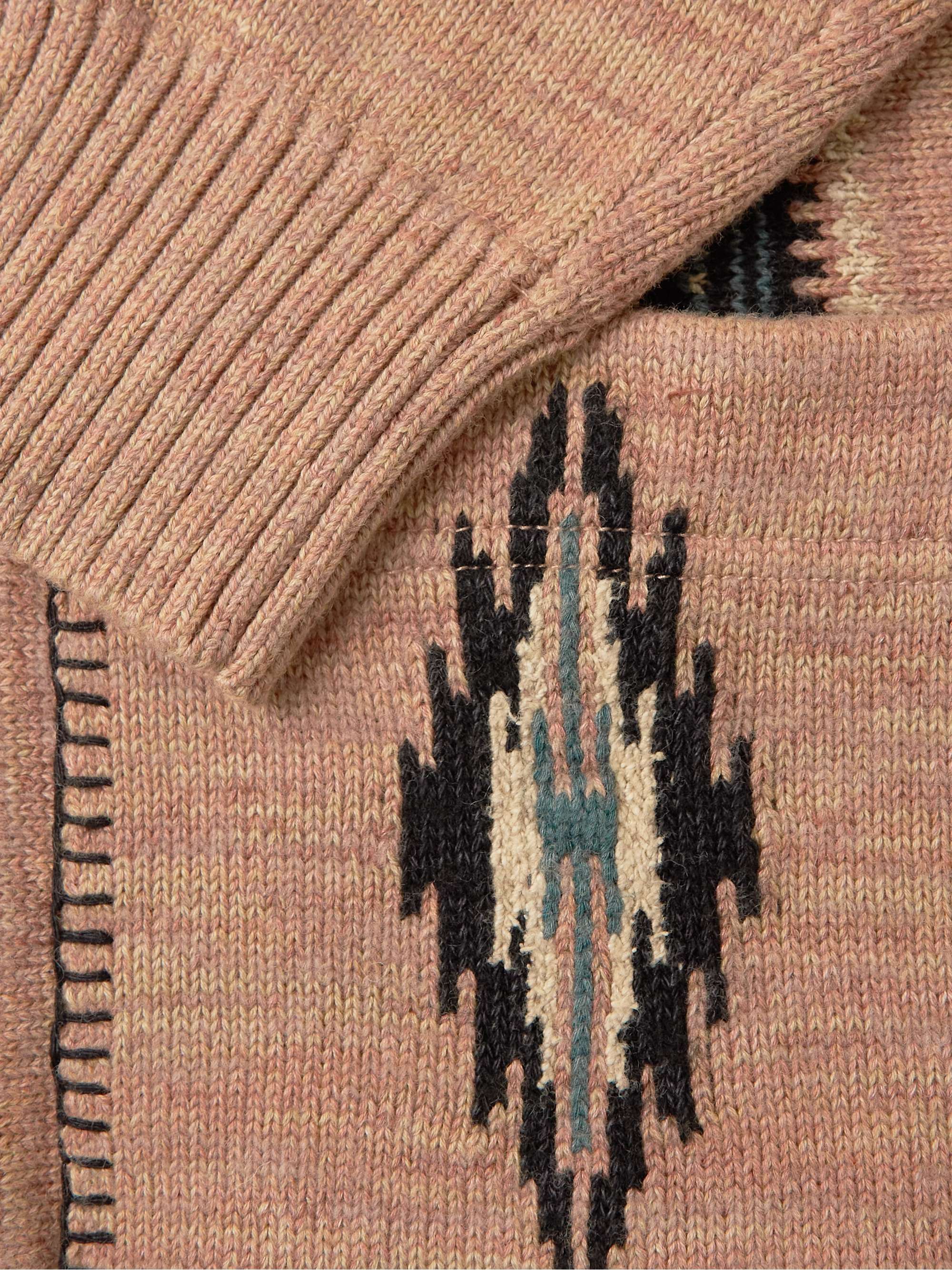 RRL Intarsia Wool and Cashmere-Blend Cardigan