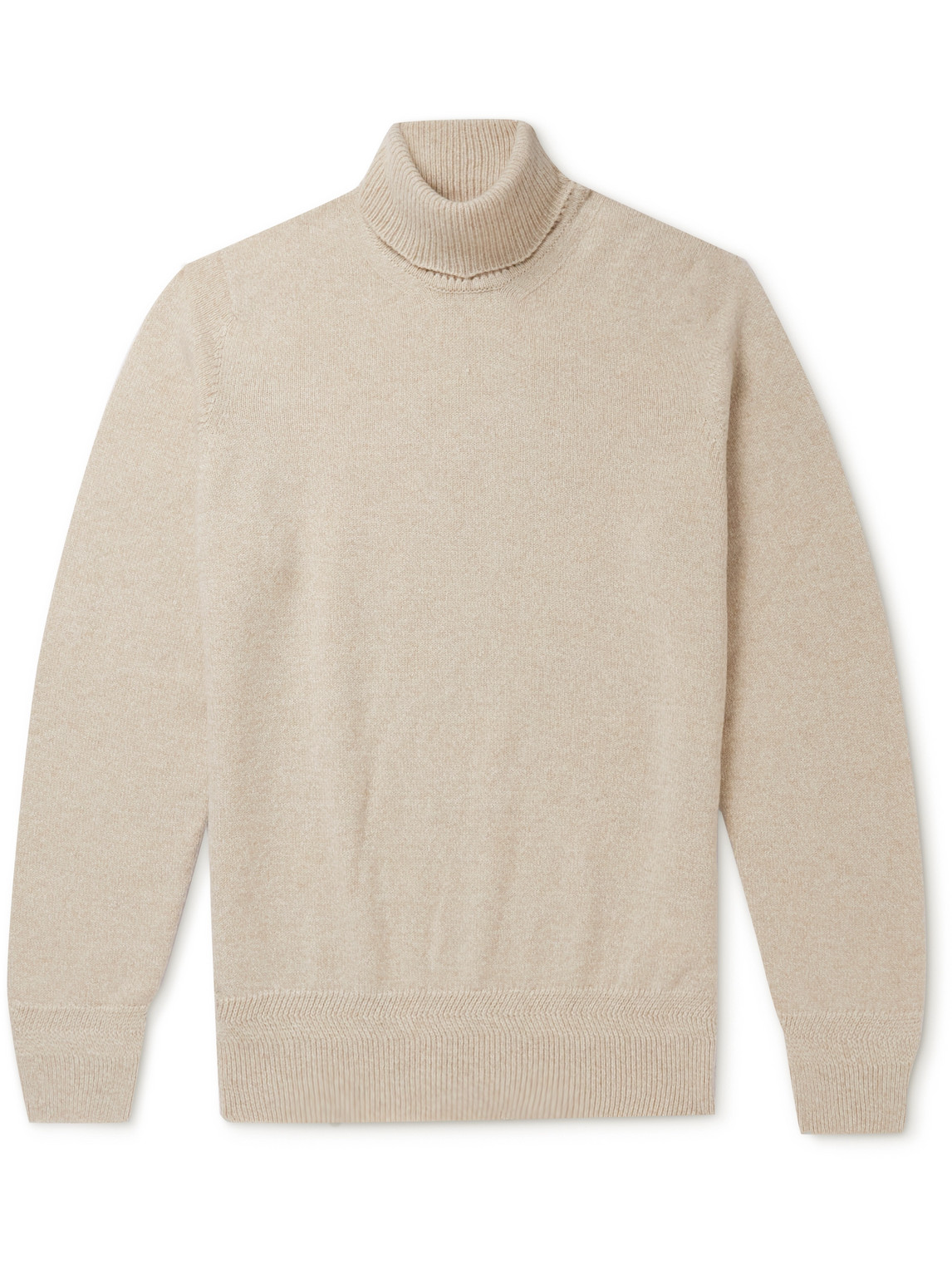 Shop John Smedley Kolton Recycled Cashmere And Merino Wool-blend Rollneck Sweater In Neutrals
