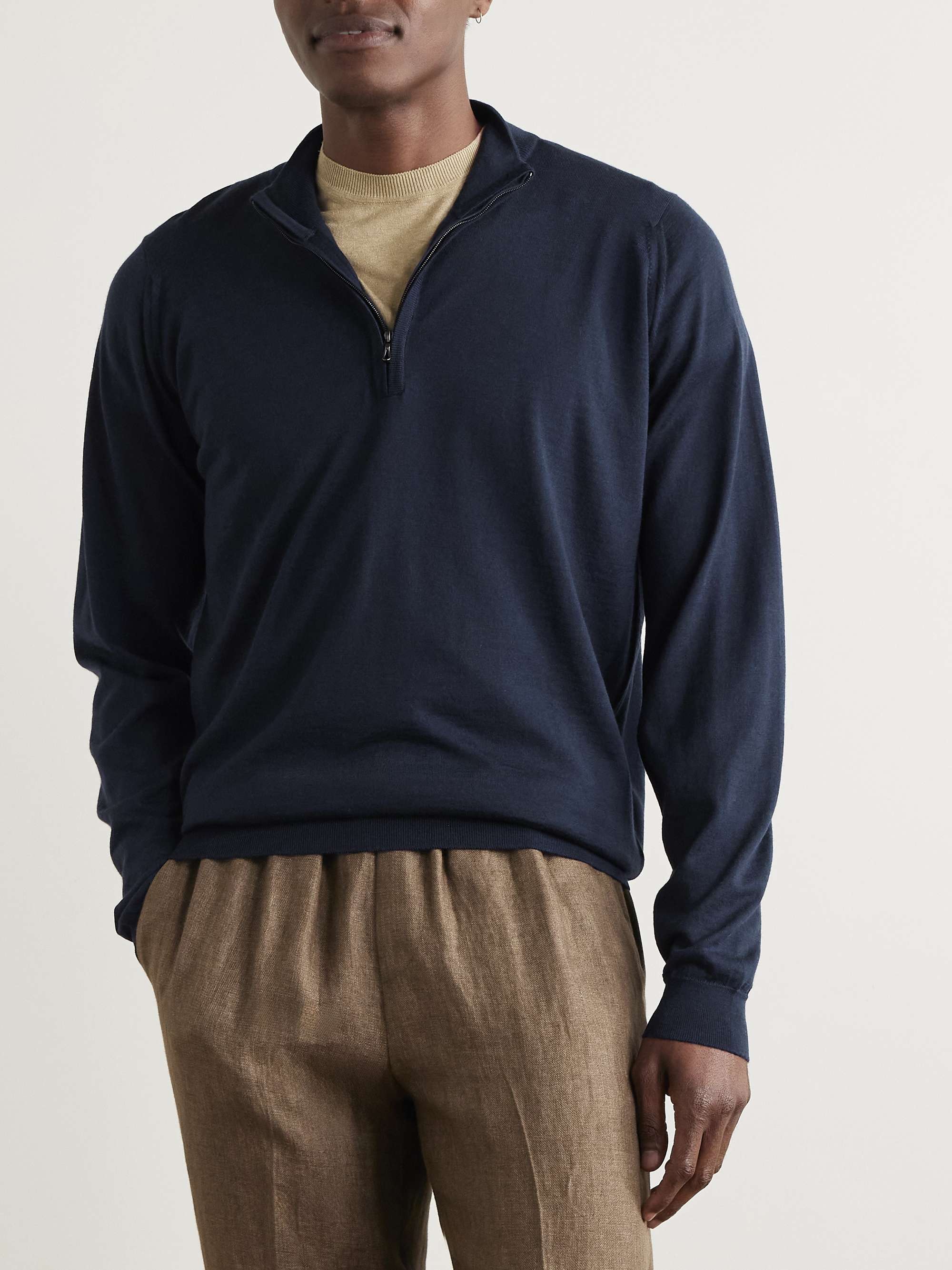 JOHN SMEDLEY Slim-Fit Wool-Jersey Sweatshirt