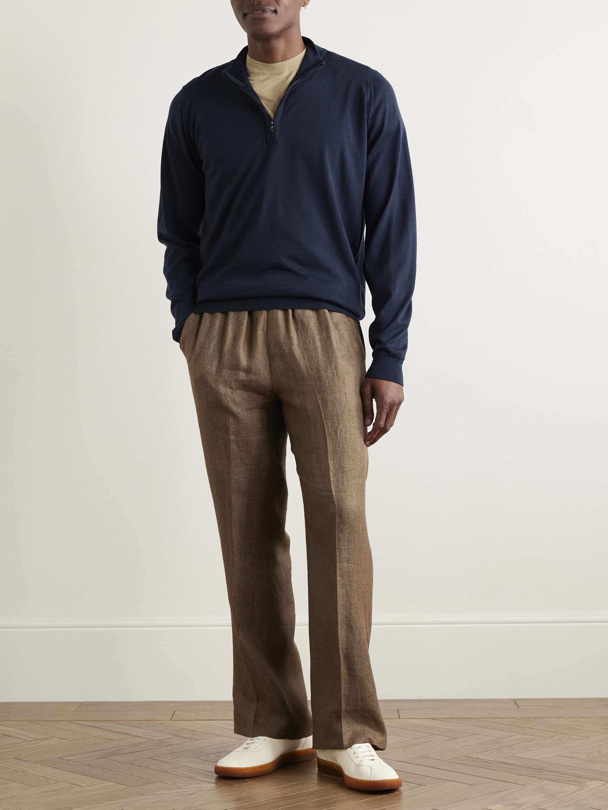 JOHN SMEDLEY Barrow Merino Wool Half-Zip Sweater for Men JOHN SMEDLEY Barrow Merino Wool Half-Zip Sweater for Men