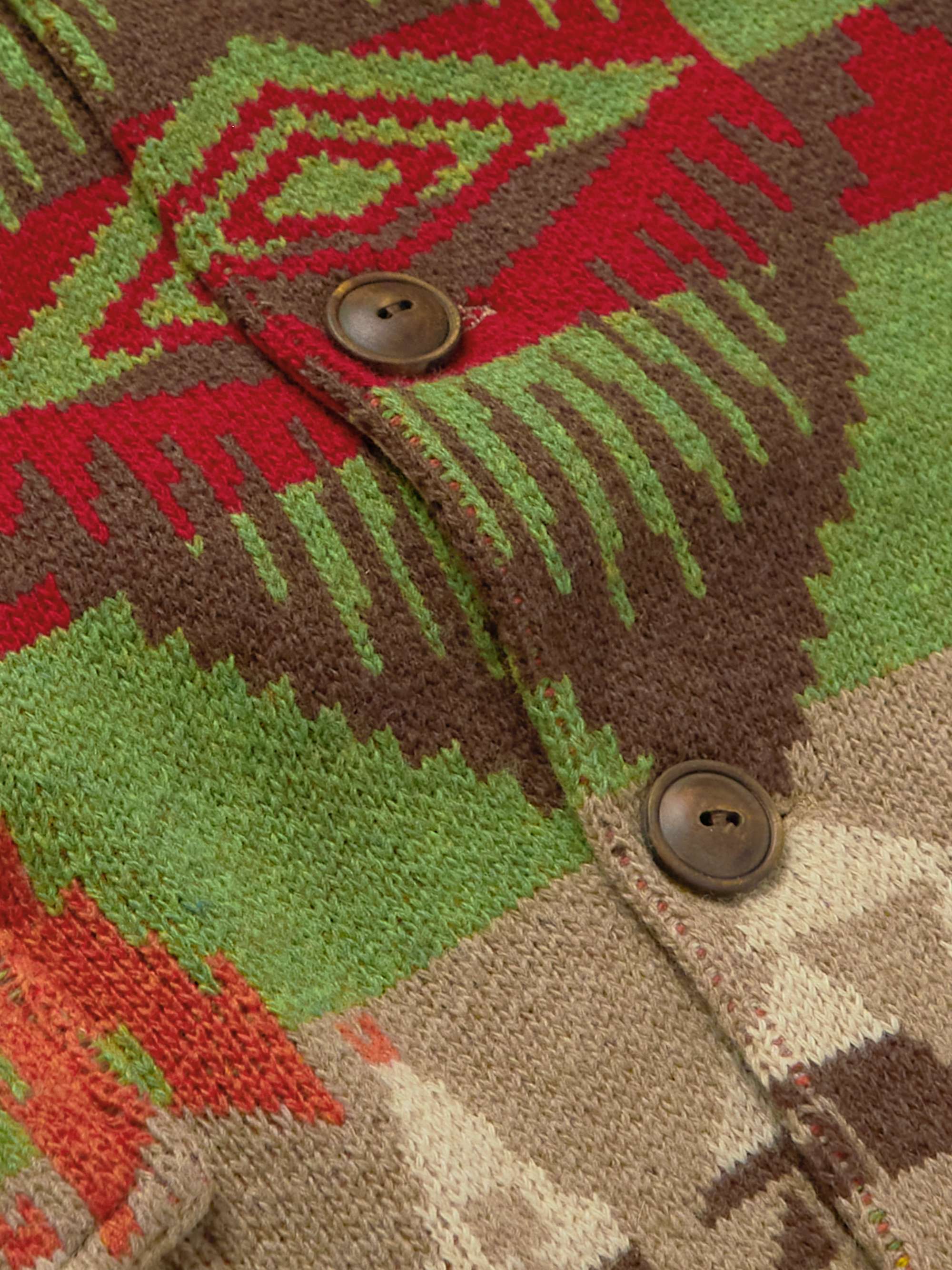 RRL Intarsia Wool and Cashmere-Blend Cardigan