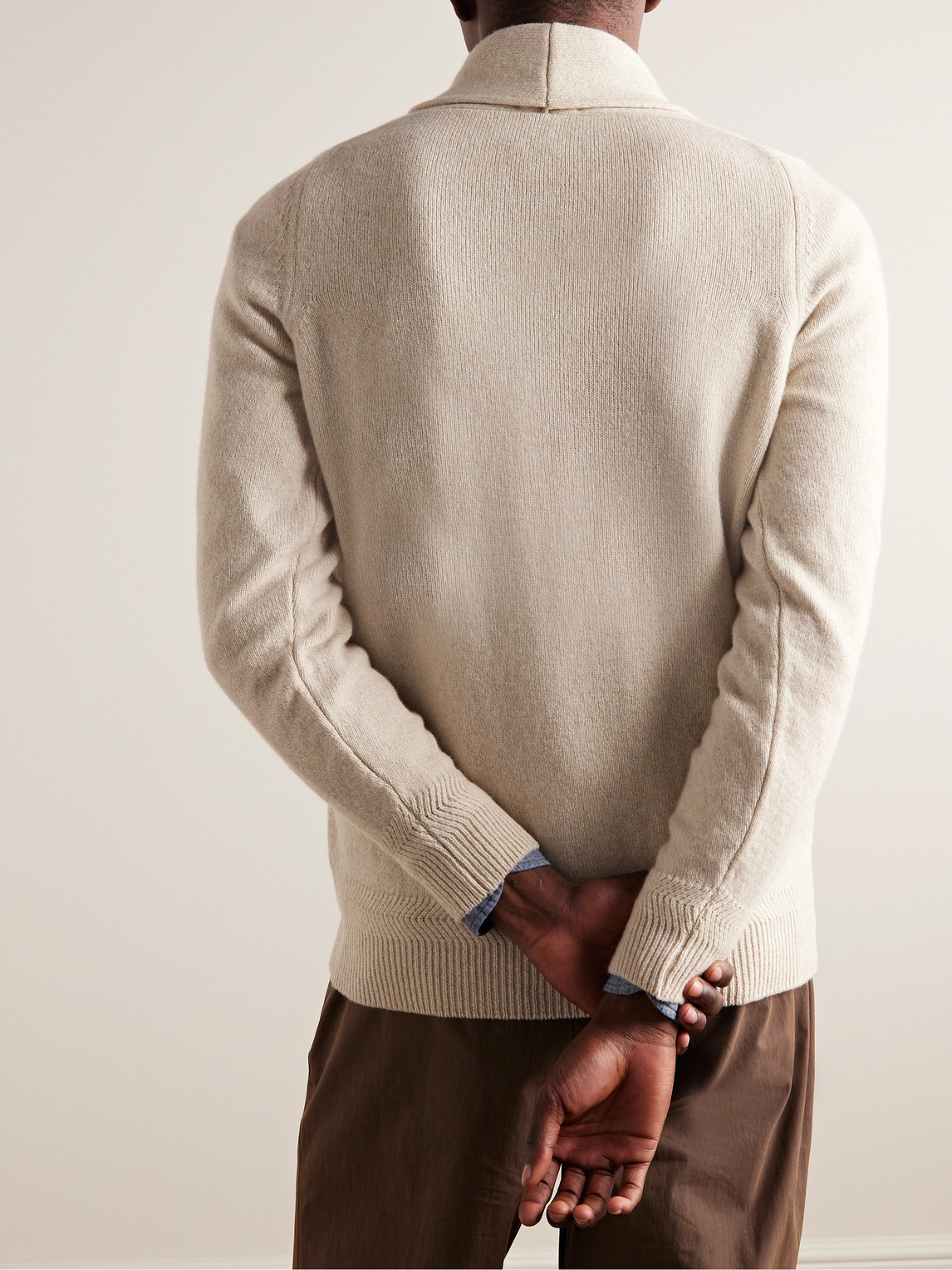 Shop John Smedley Cullen Slim-fit Recycled-cashmere And Merino Wool-blend Cardigan In Neutrals