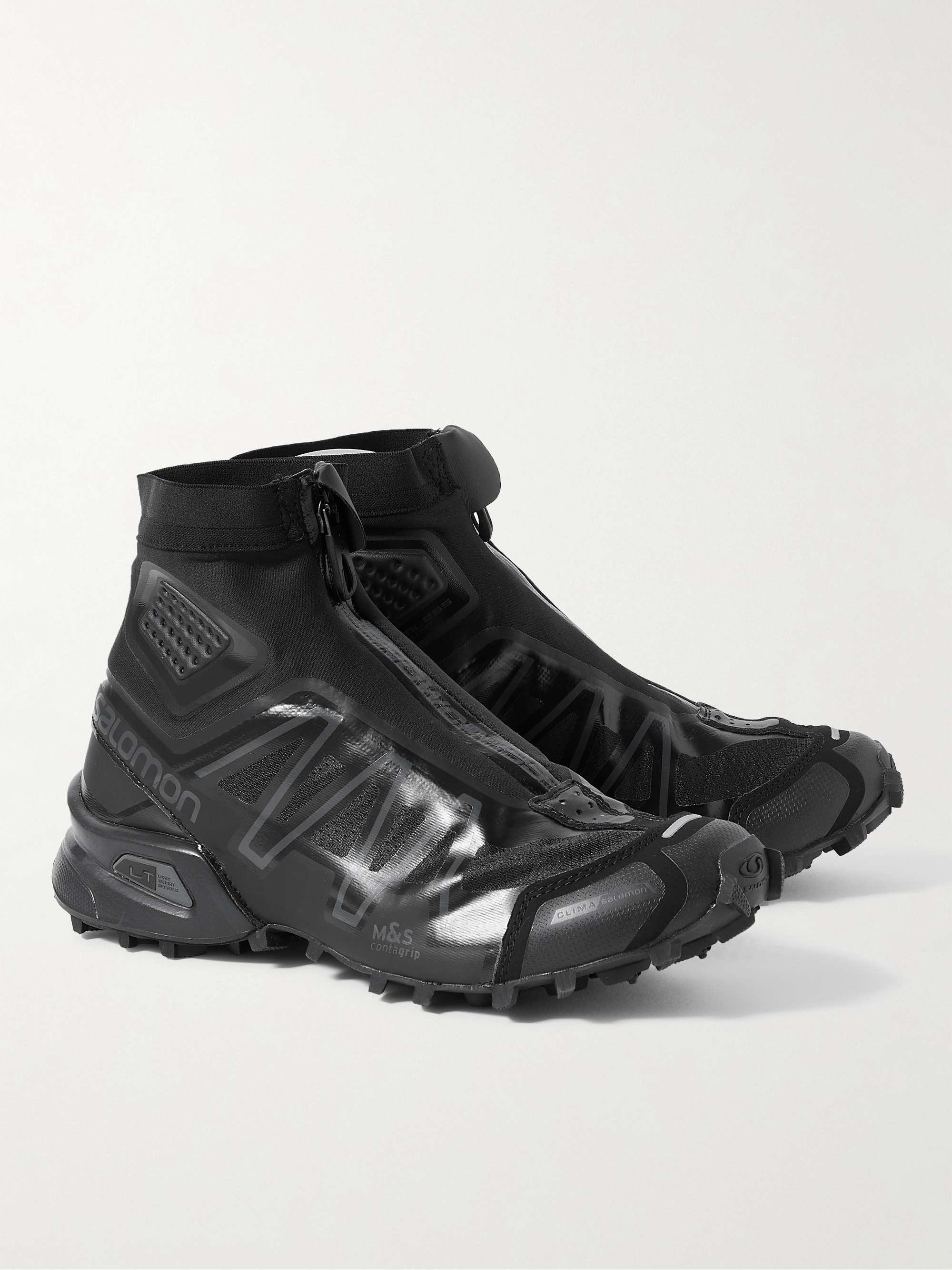SALOMON Snowcross Rubber-Trimmed Mesh High-Top Sneakers