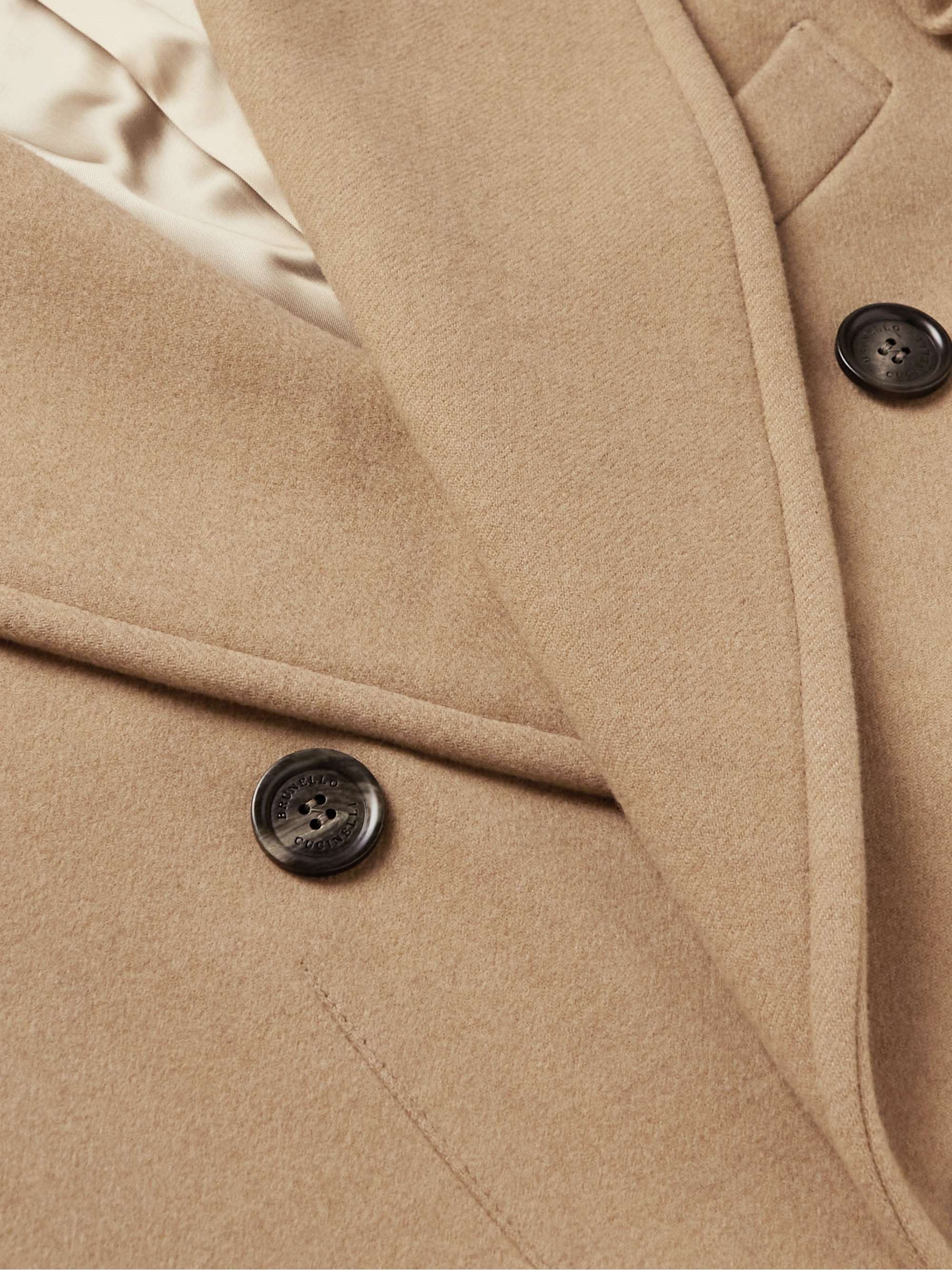 BRUNELLO CUCINELLI Cabana Double-Breasted Virgin Wool Peacoat