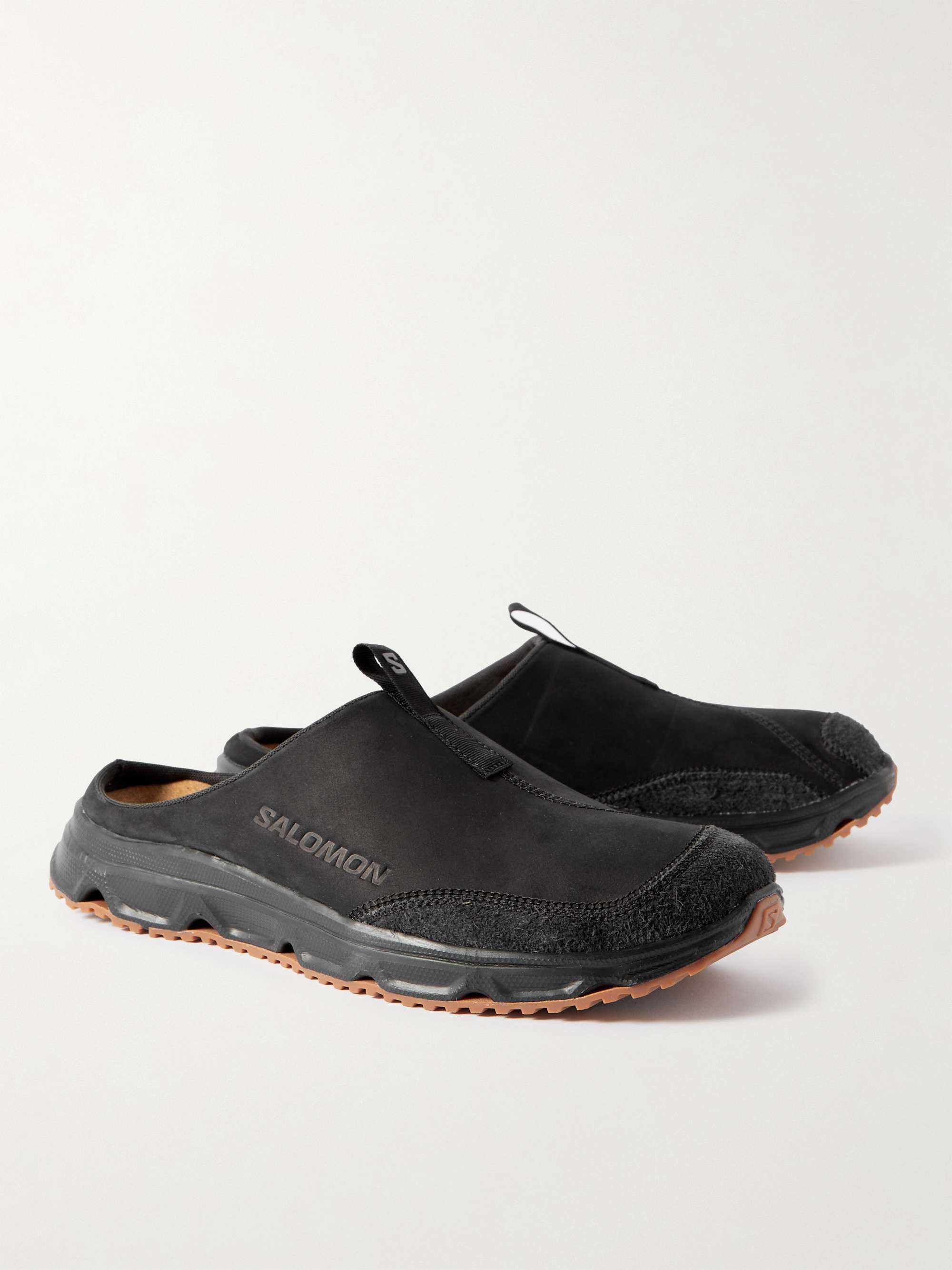SALOMON RX Advanced Suede-Trimmed Leather Slip-On Sneakers