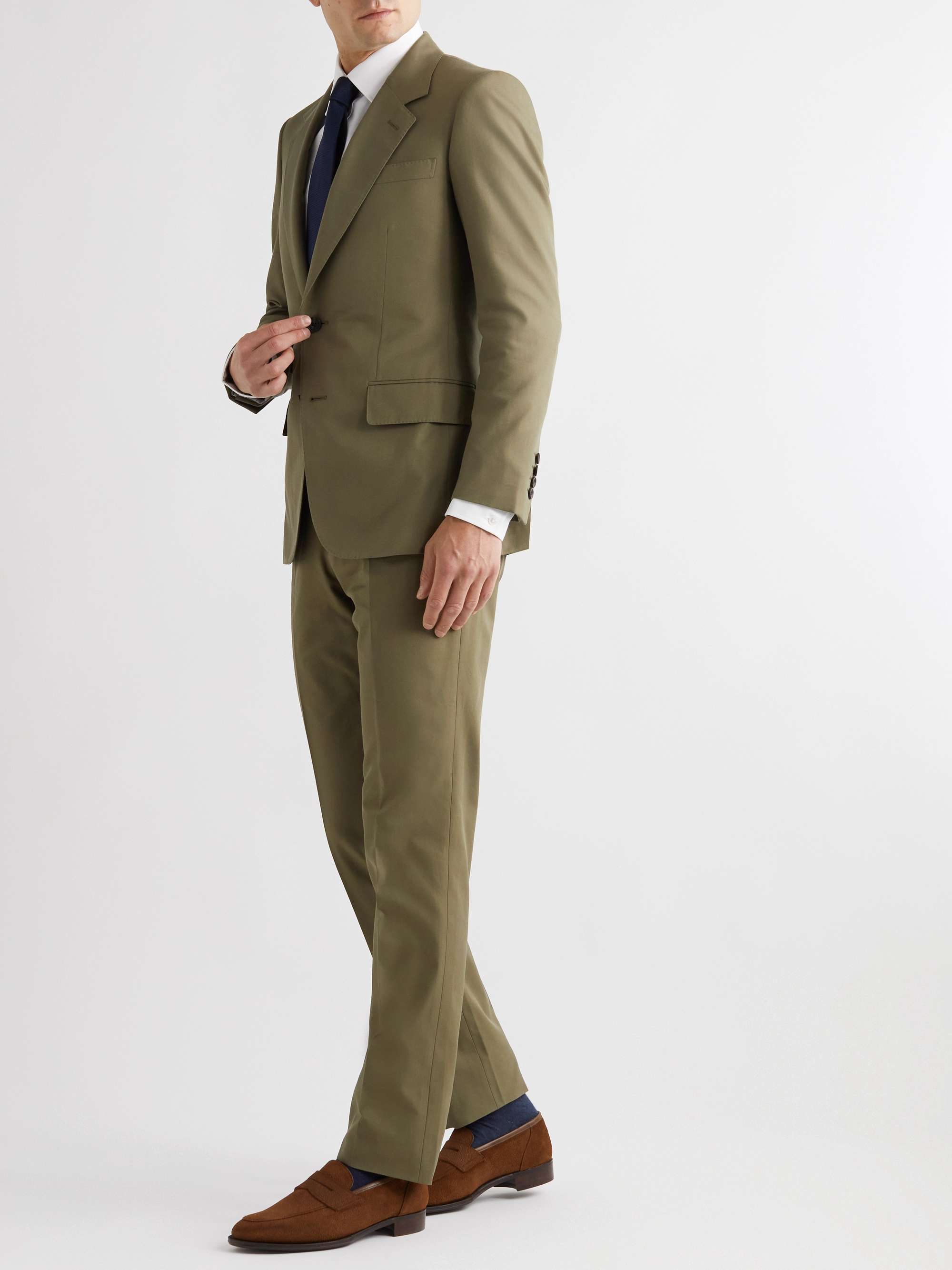 KINGSMAN Straight-Leg Cotton Suit Trousers