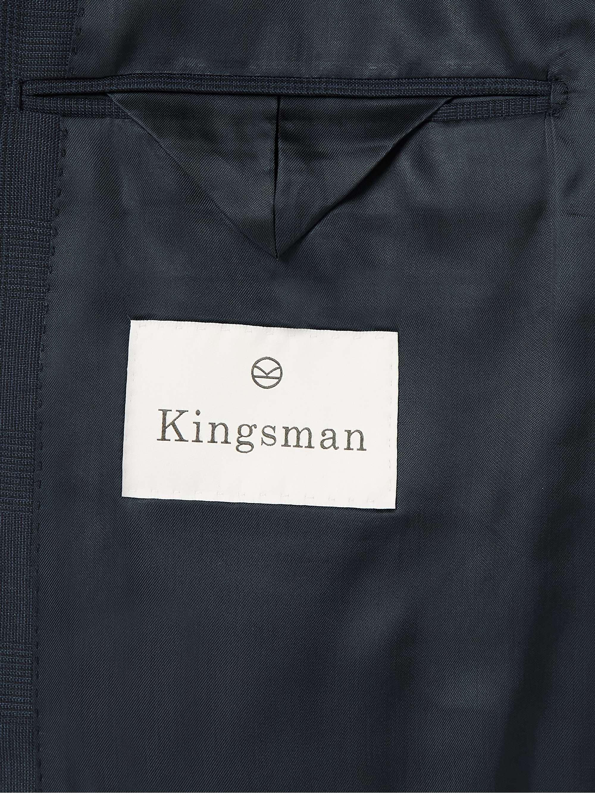 KINGSMAN Slim-Fit Checked Mohair and Wool-Blend Suit Jacket