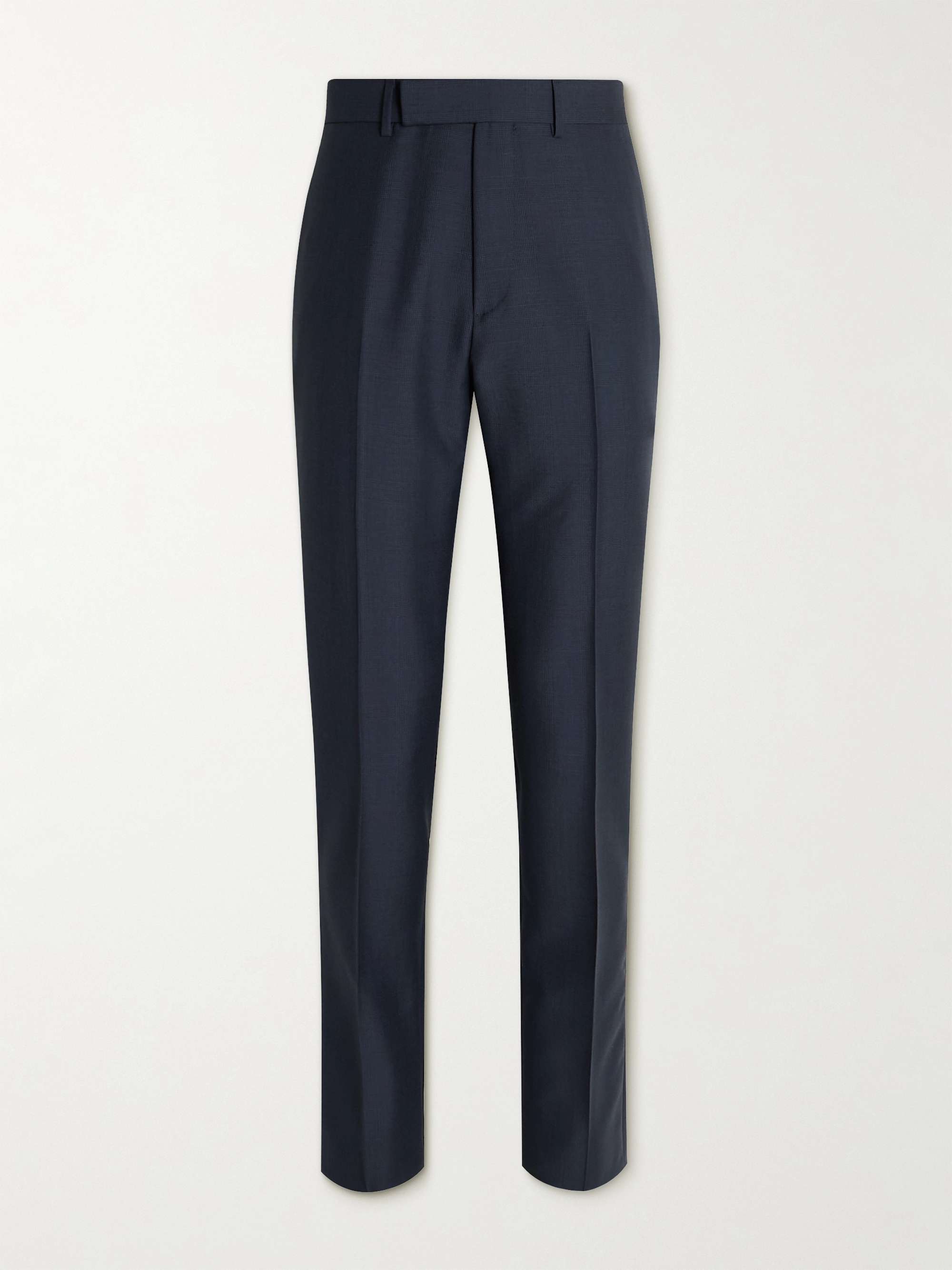 KINGSMAN Straight-Leg Checked Mohair and Wool-Blend Suit Trousers for Men