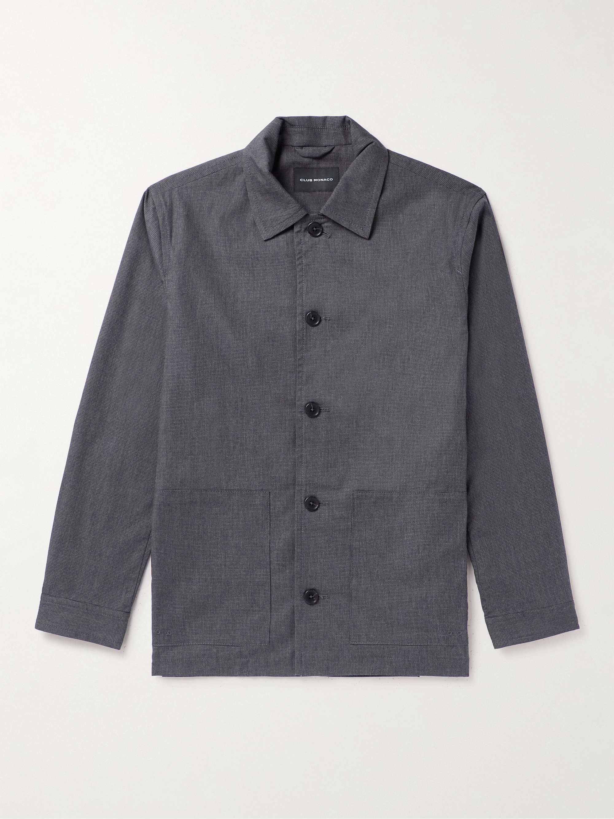 CLUB MONACO Houndstooth Stretch-Cotton Twill Chore Jacket for Men | MR ...