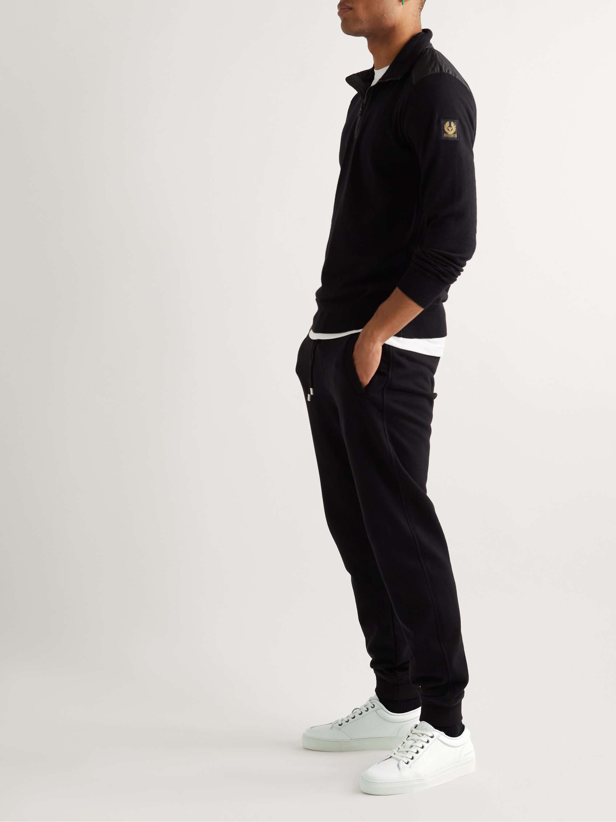 BELSTAFF Rally Suede-Trimmed Leather Sneakers