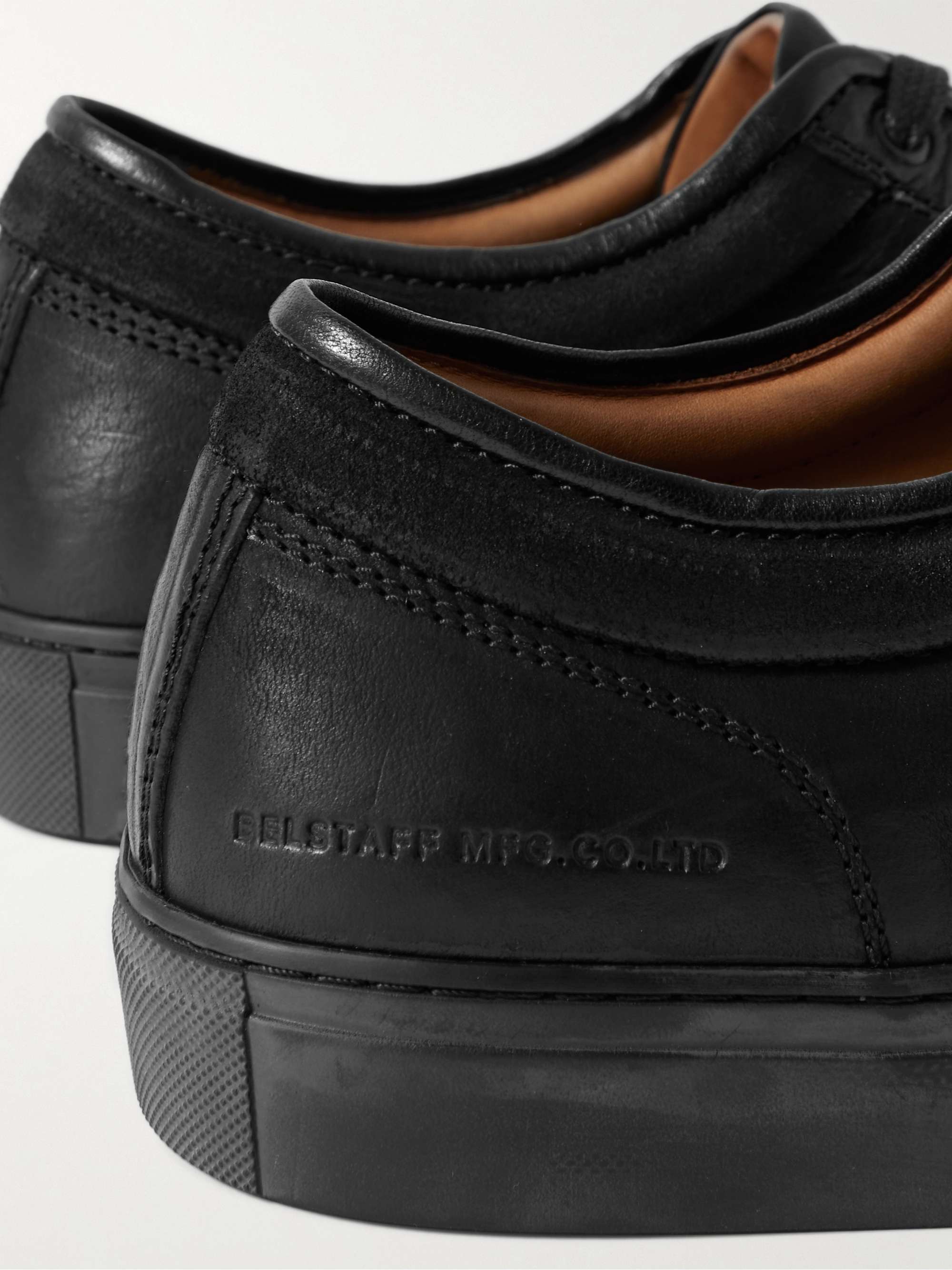 BELSTAFF Rally Suede-Trimmed Leather Sneakers