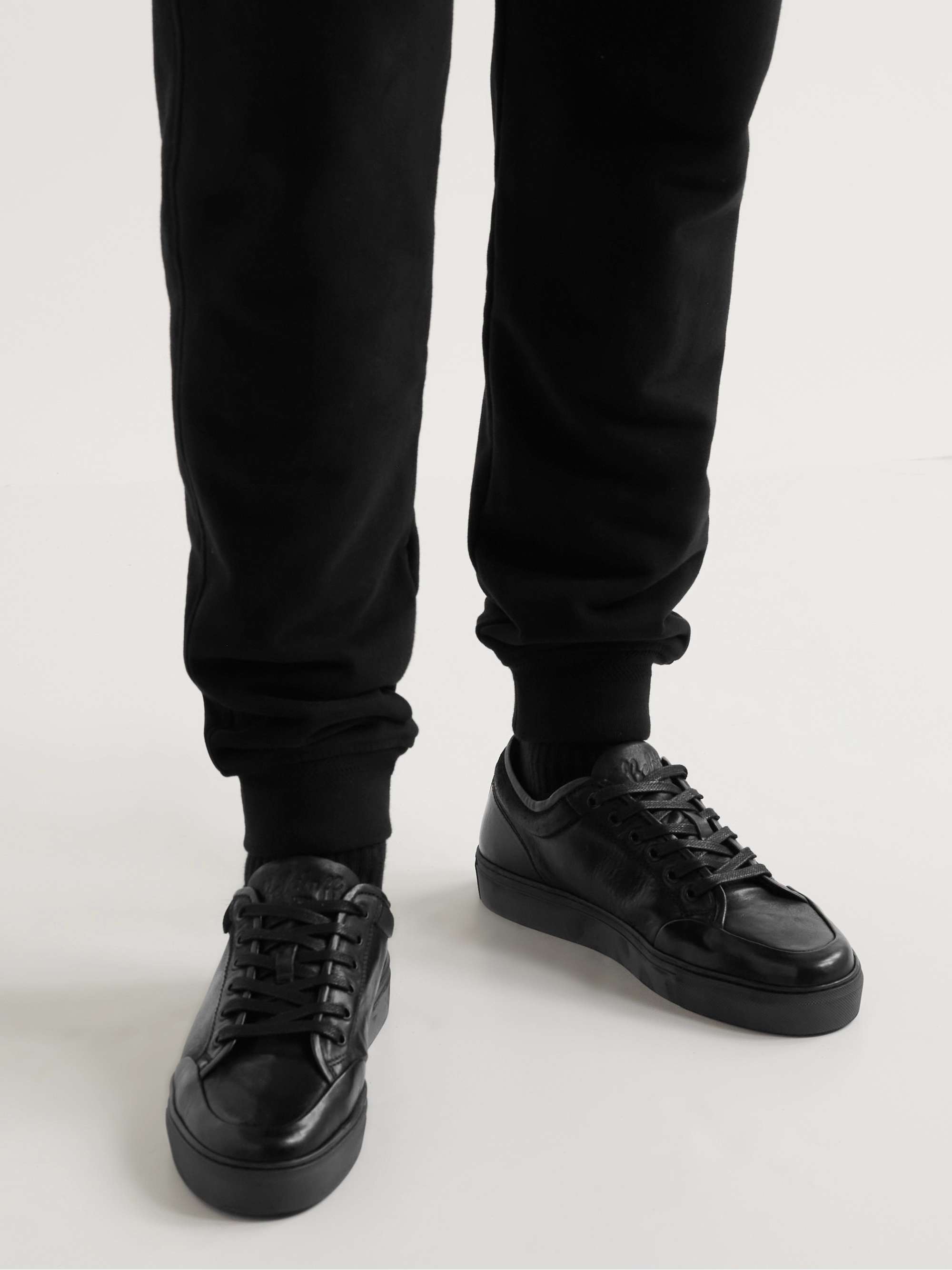 BELSTAFF Rally Suede-Trimmed Leather Sneakers