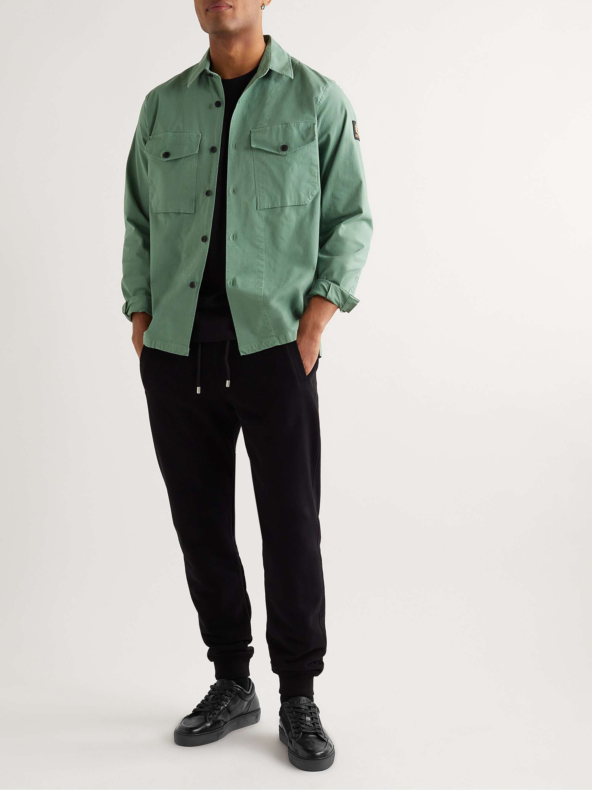 BELSTAFF Rally Suede-Trimmed Leather Sneakers