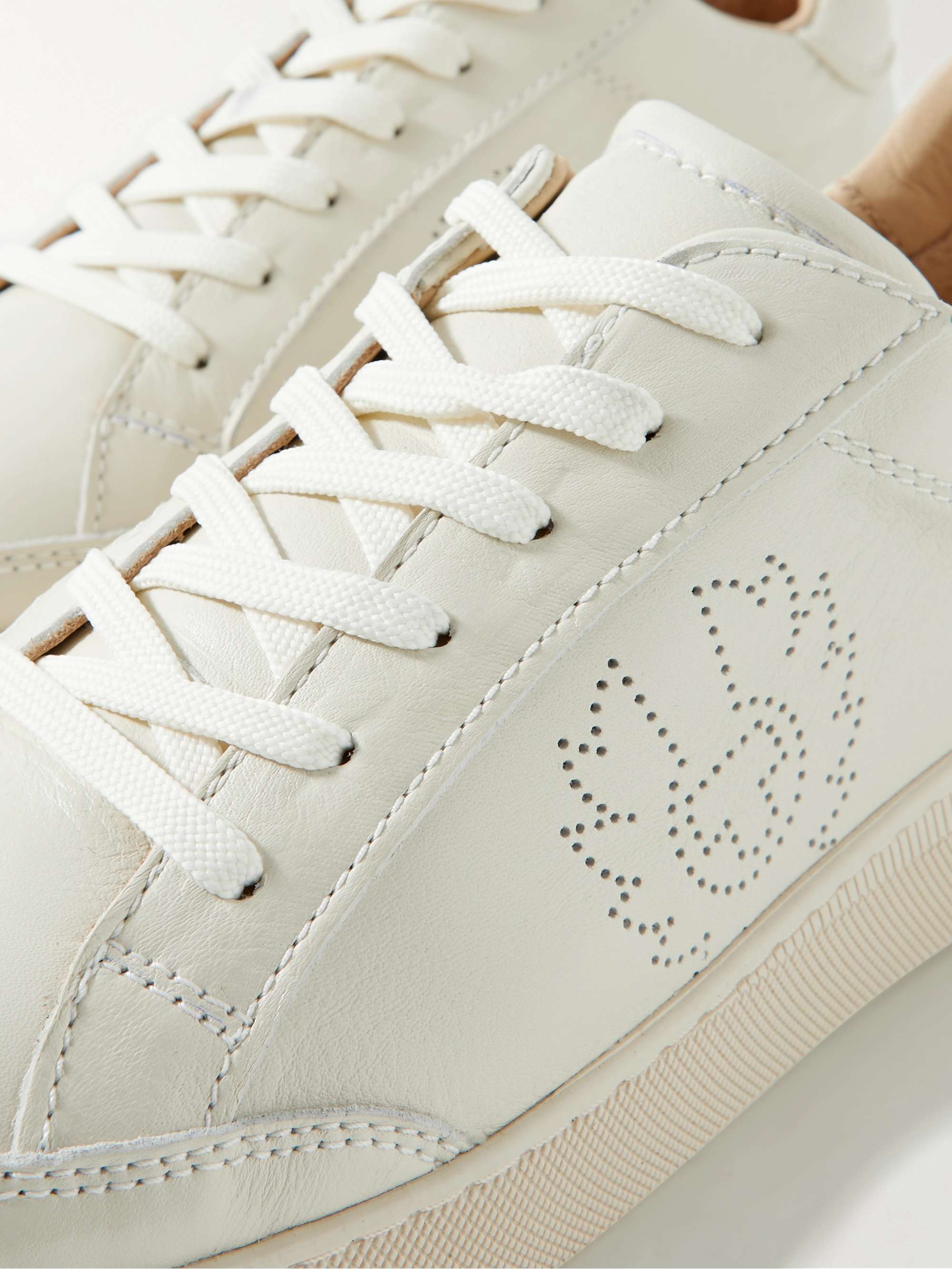 BELSTAFF Track Logo-Perforated Leather Sneakers