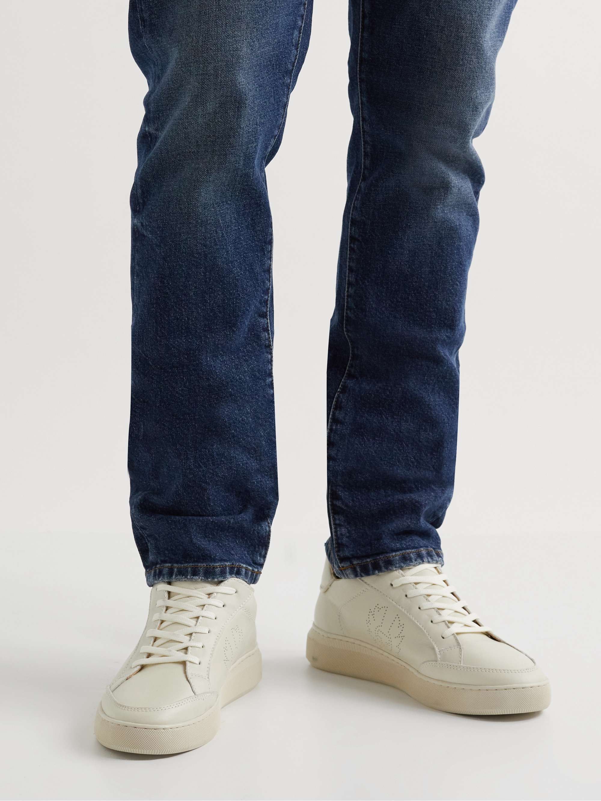 BELSTAFF Track Logo-Perforated Leather Sneakers