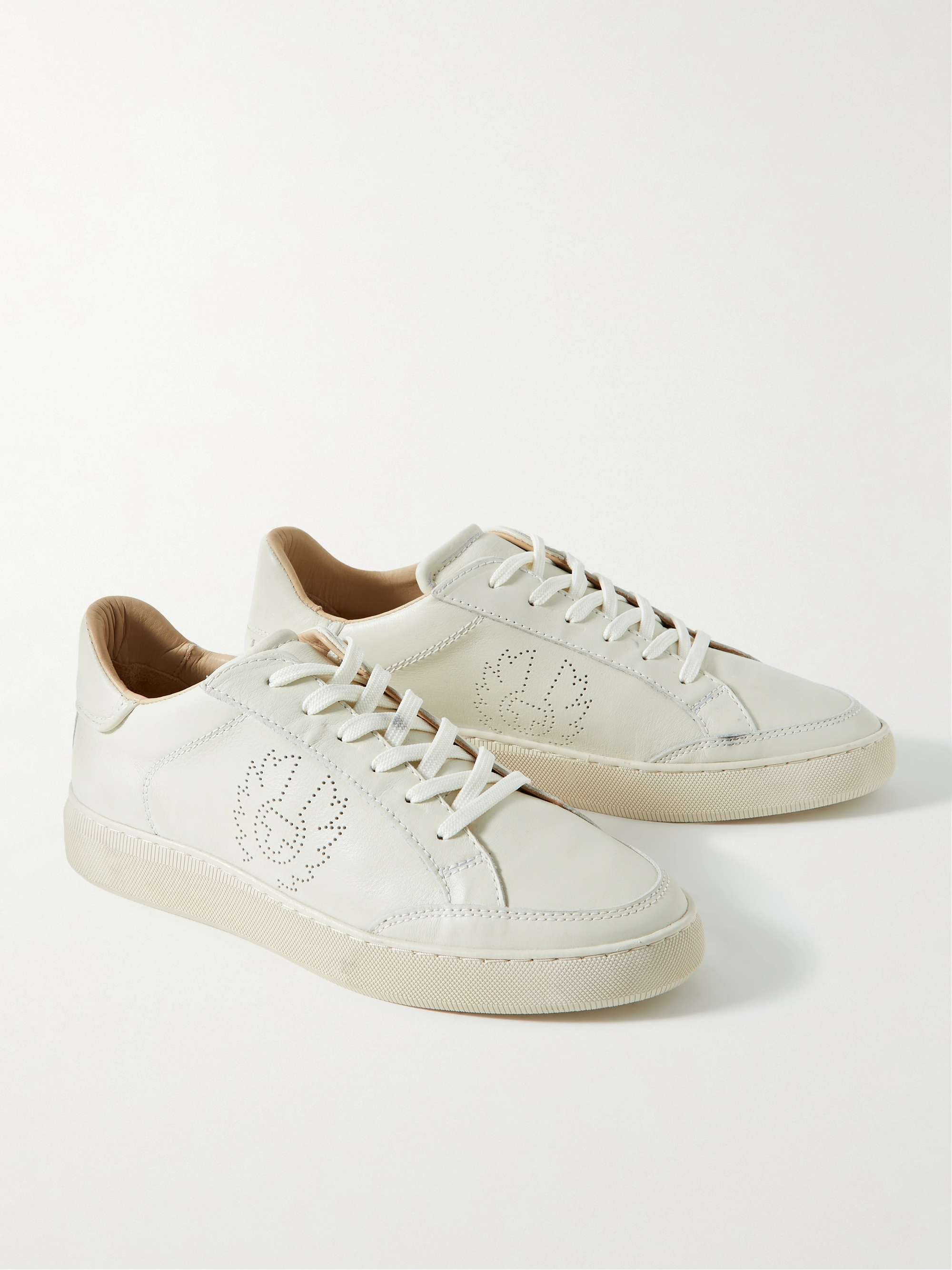 BELSTAFF Track Logo-Perforated Leather Sneakers