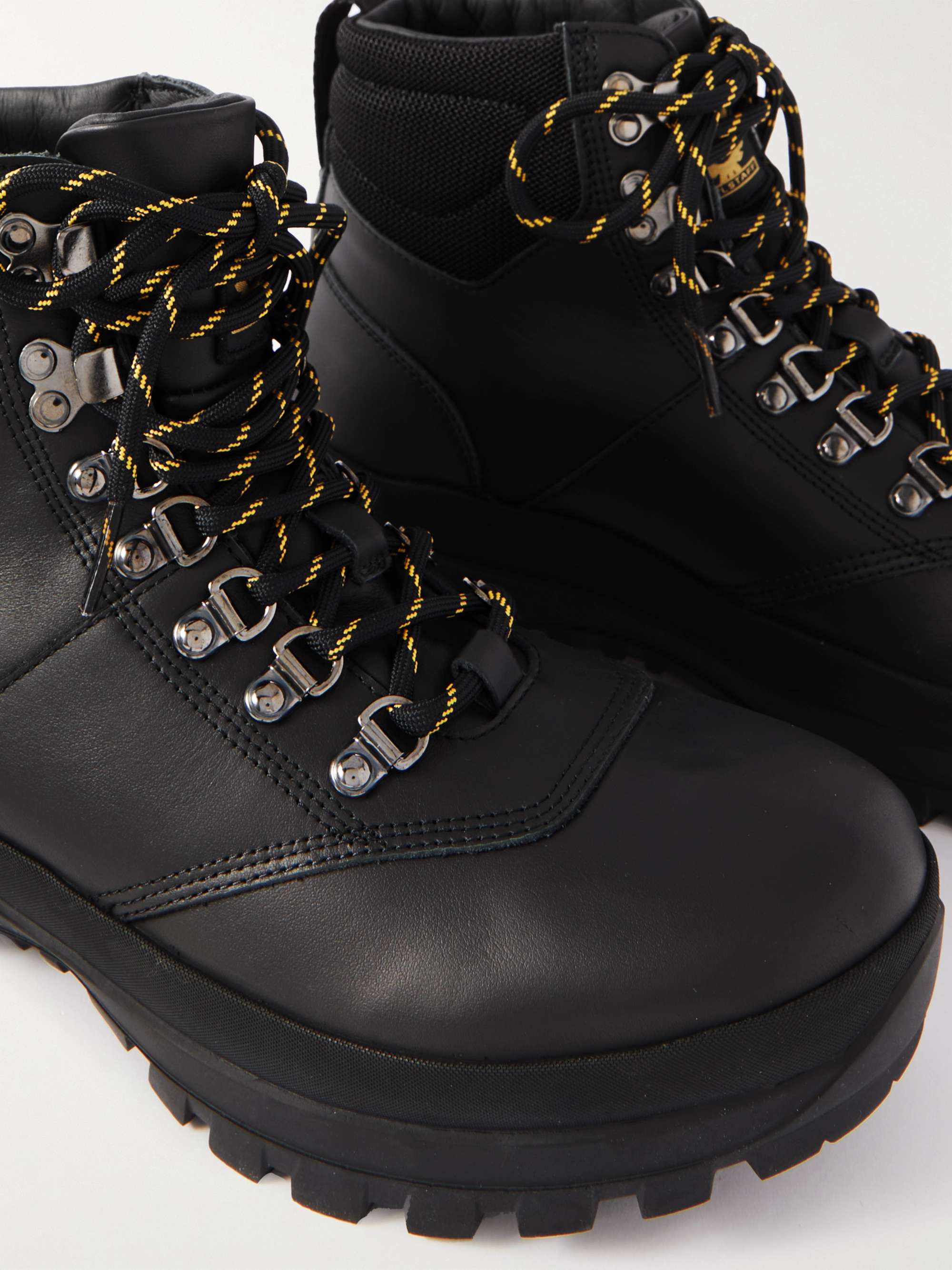 BELSTAFF Scramble Mesh-Trimmed Leather Lace-Up Boots