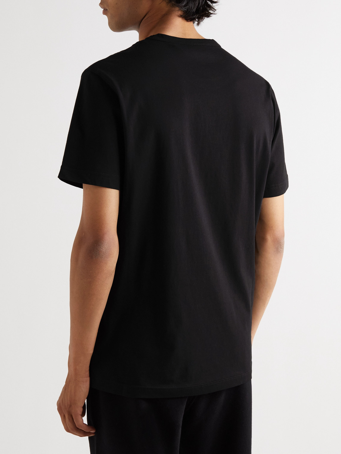 Shop Belstaff Logo-appliquéd Cotton-jersey T-shirt In Black