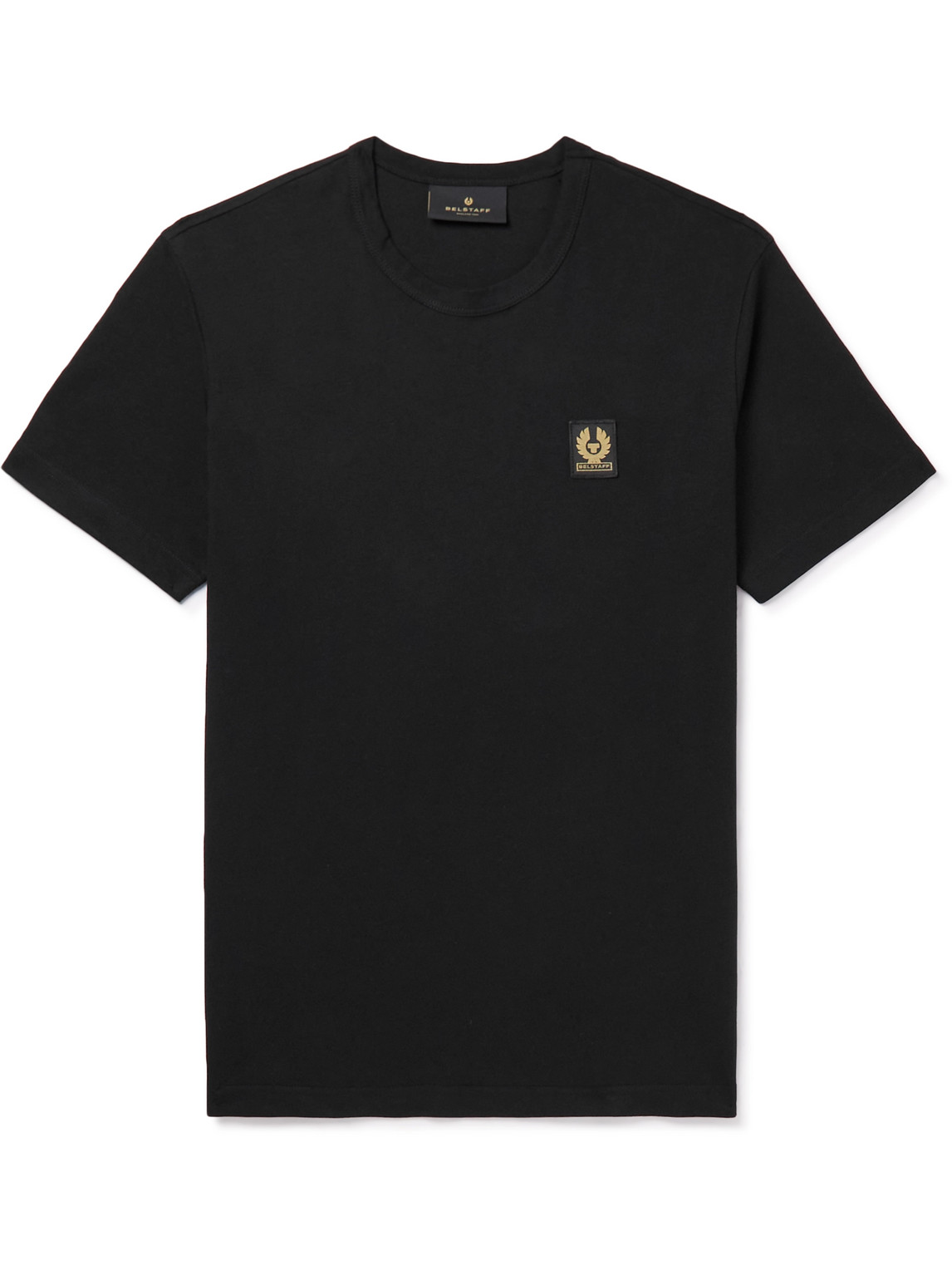 Shop Belstaff Logo-appliquéd Cotton-jersey T-shirt In Black