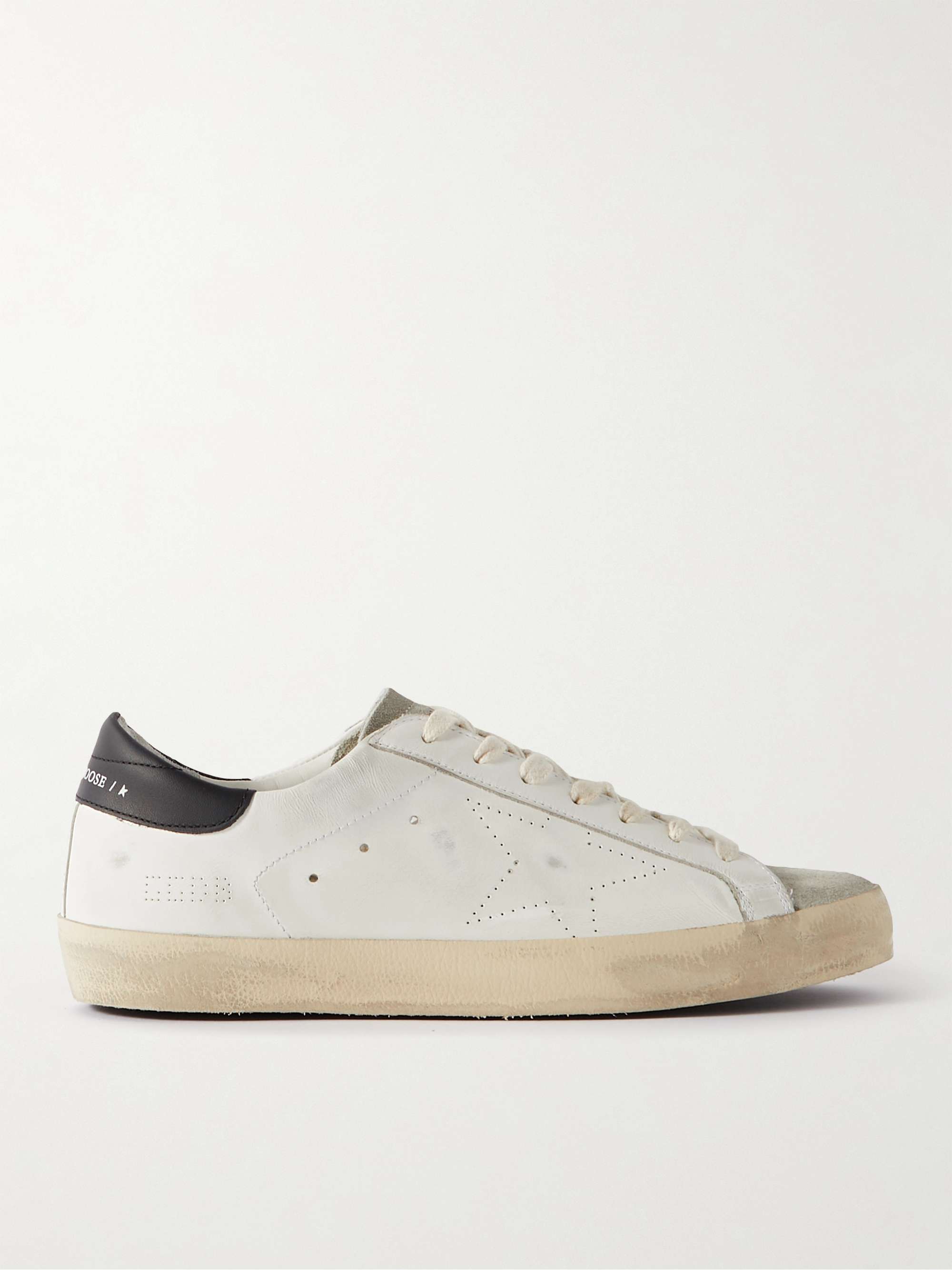 GOLDEN GOOSE Superstar Distressed Leather and Suede Sneakers for Men | MR  PORTER