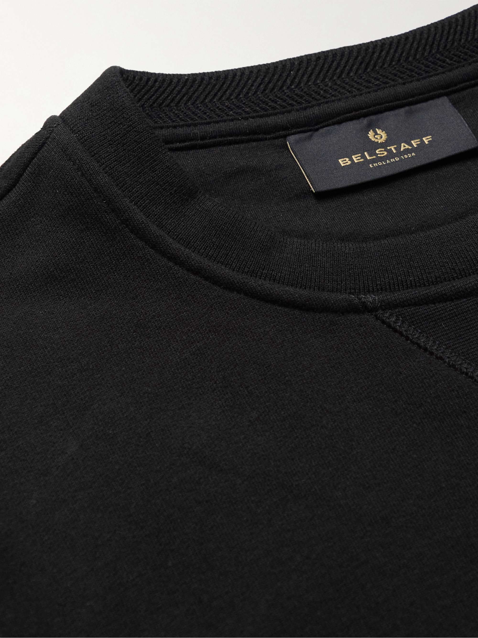 BELSTAFF Logo-Appliquéd Garment-Dyed Cotton-Jersey Sweatshirt