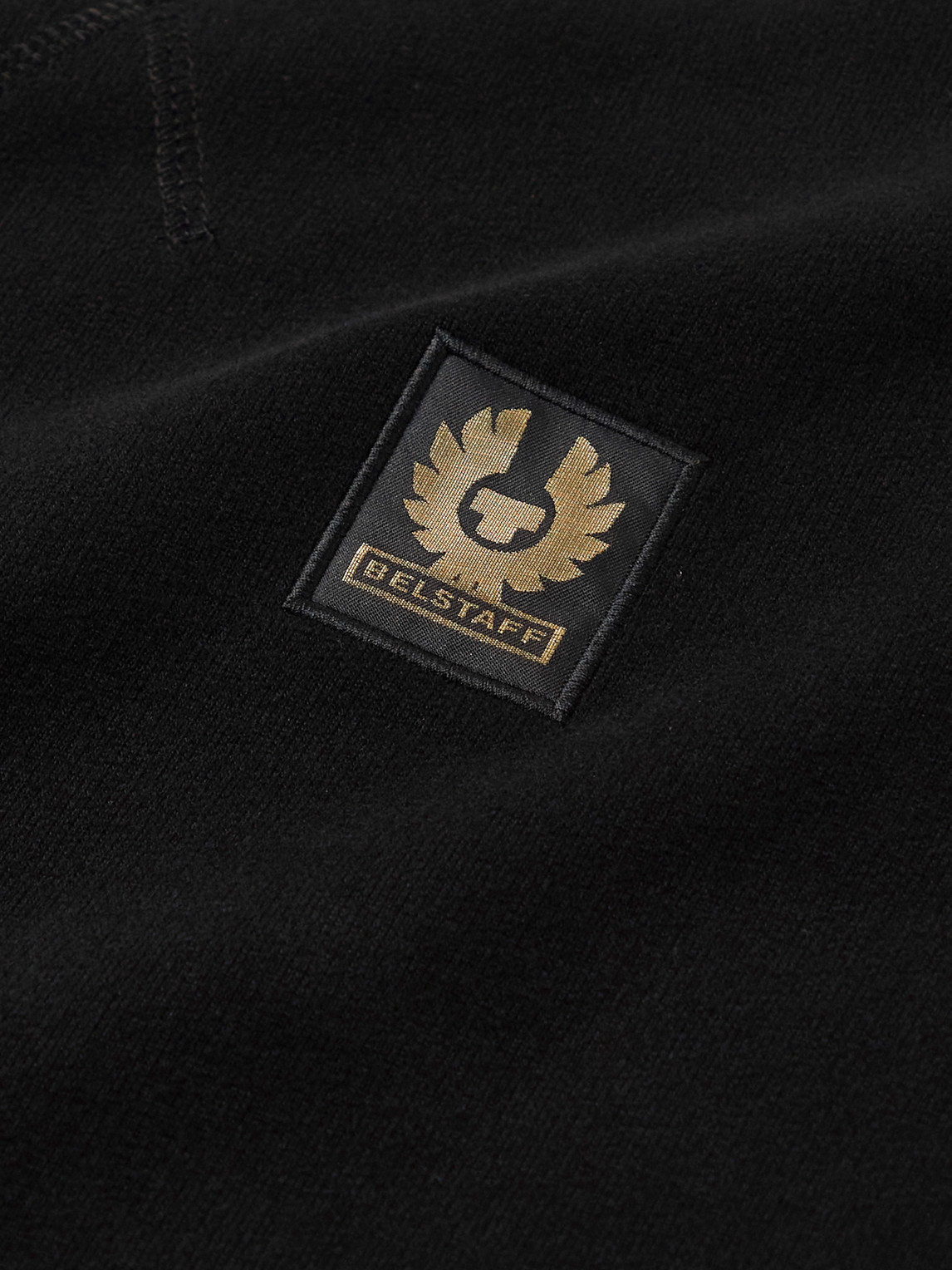 Shop Belstaff Logo-appliquéd Garment-dyed Cotton-jersey Sweatshirt In Black